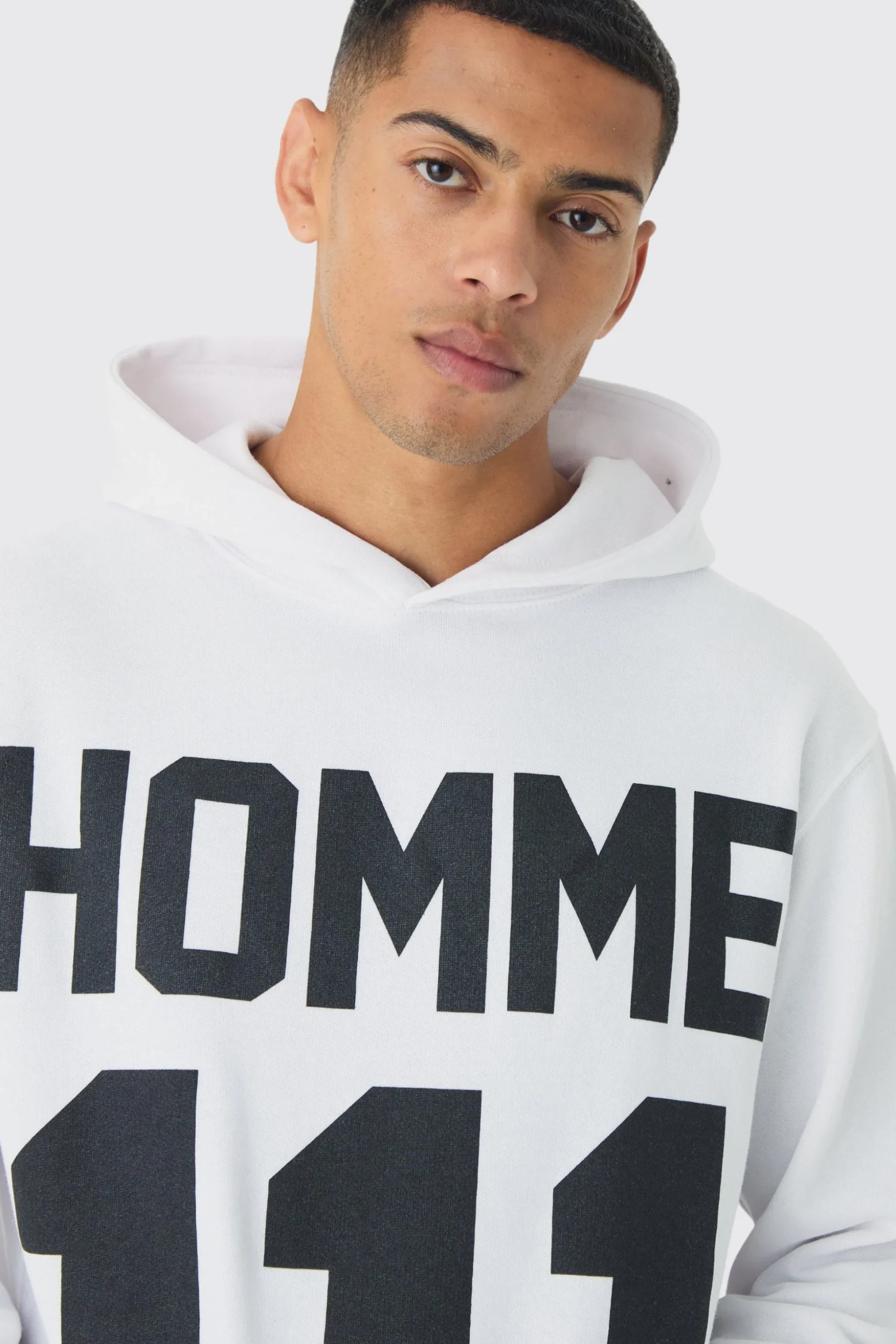 111 Homme Print Hoodie | BoohooMAN UK