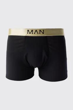 3 Pack Man Dash Gold Waistband Boxers In Black | BoohooMAN UK