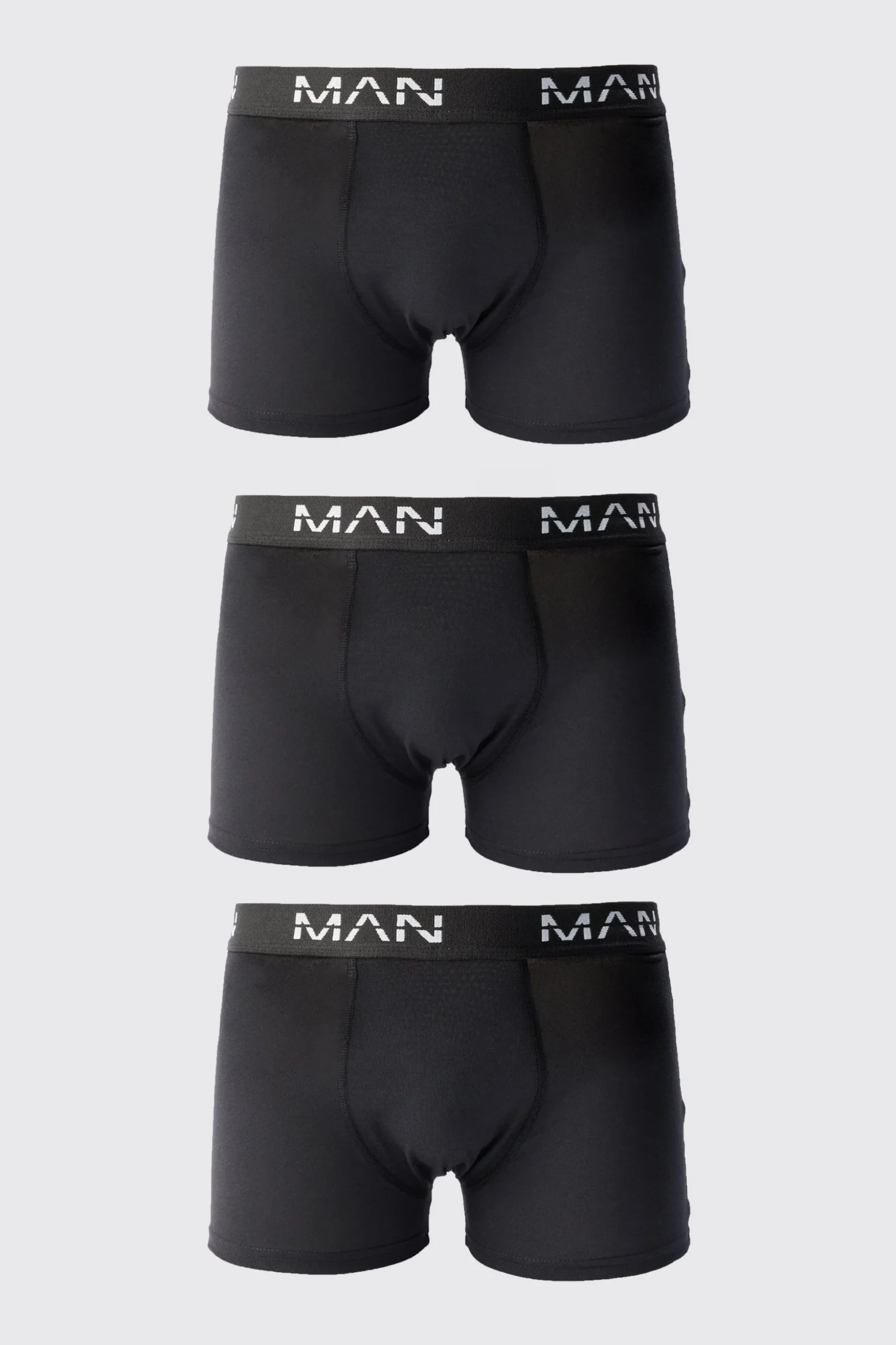 3 Pack Man Dash Mid Length Trunks | BoohooMAN UK