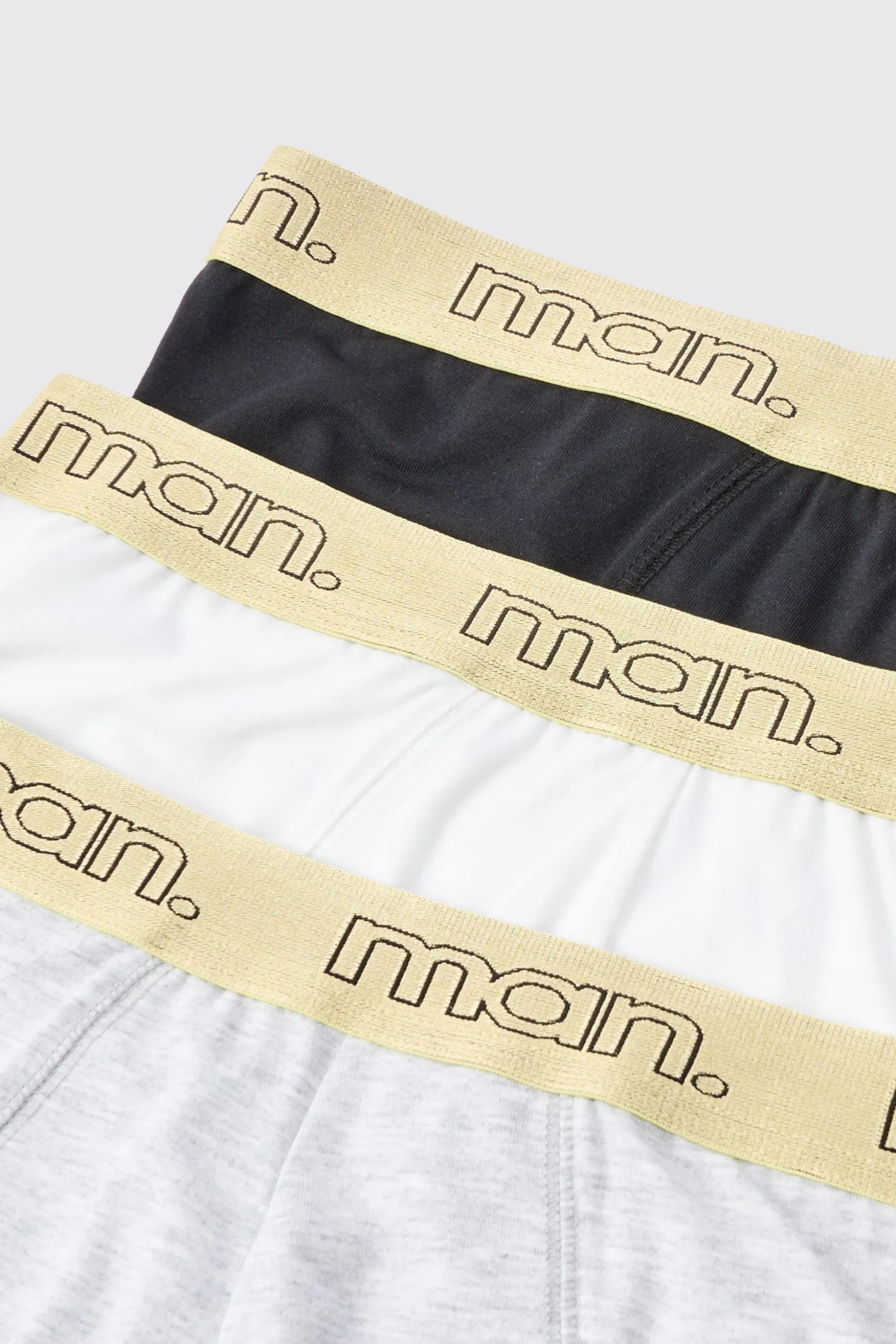 3 Pack Man Gold Waistband Briefs | BoohooMAN UK