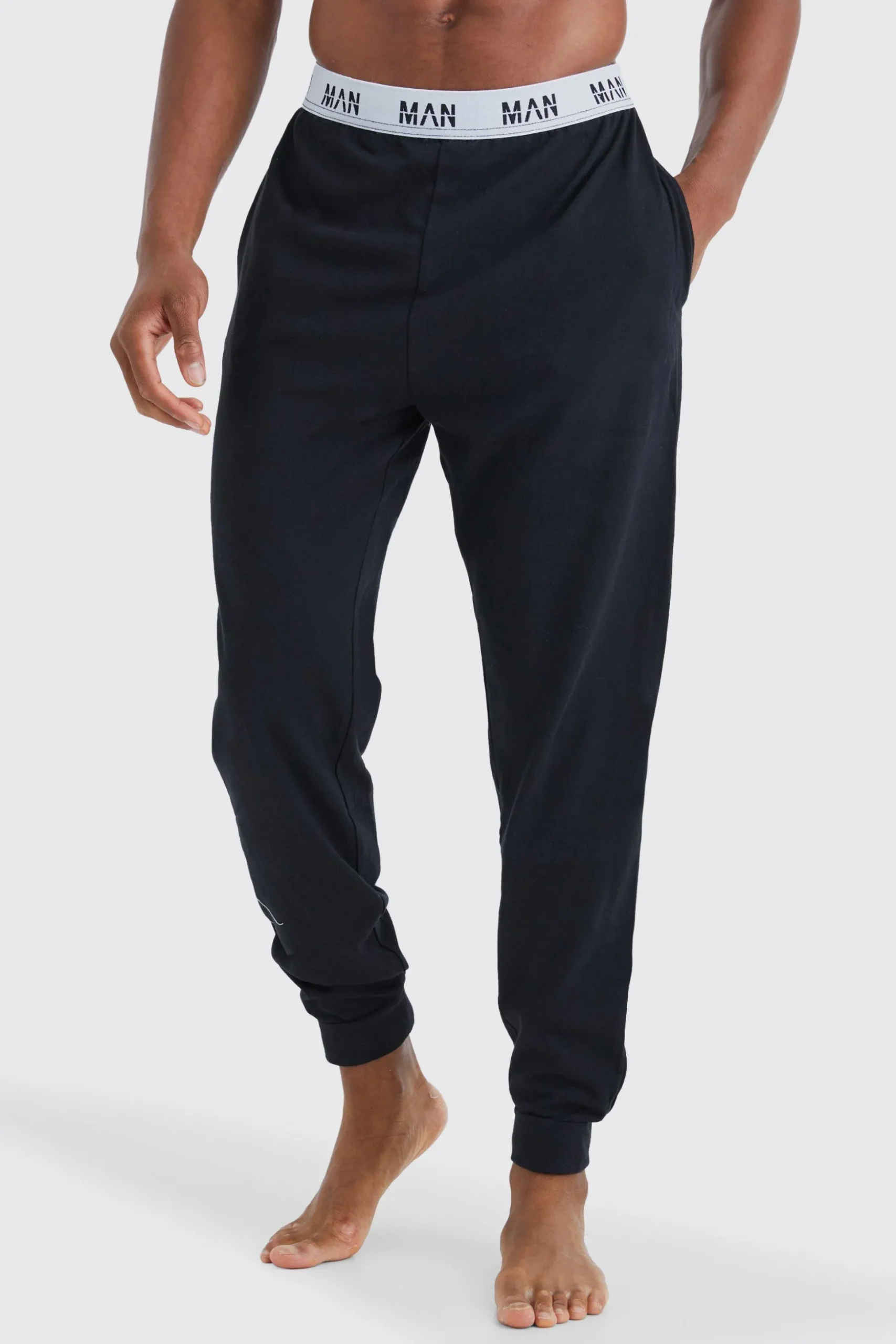 2 Pack Man Lounge Cuffed Jogger | BoohooMAN UK