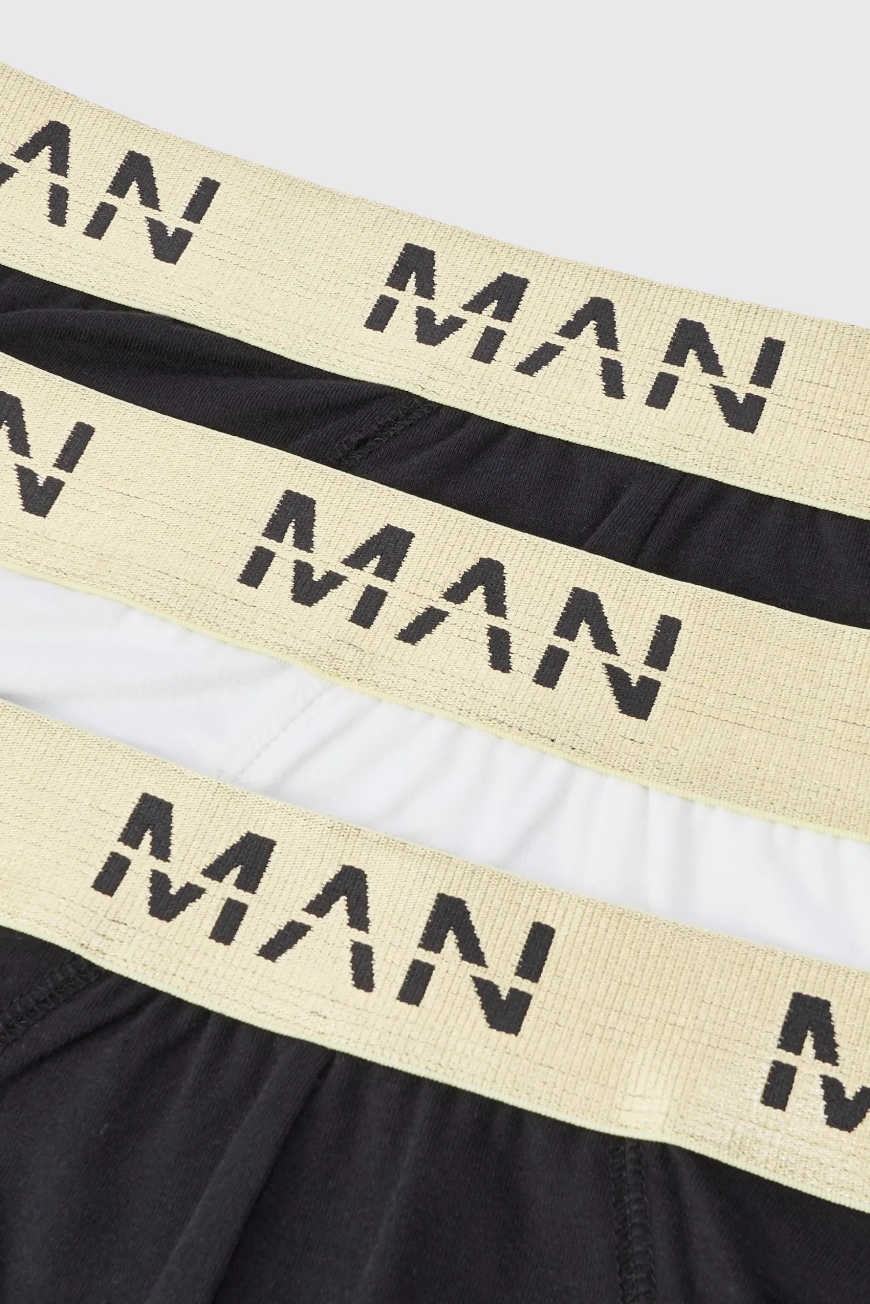3 Pack Man Roman Gold Waistband Briefs In Multi | BoohooMAN UK