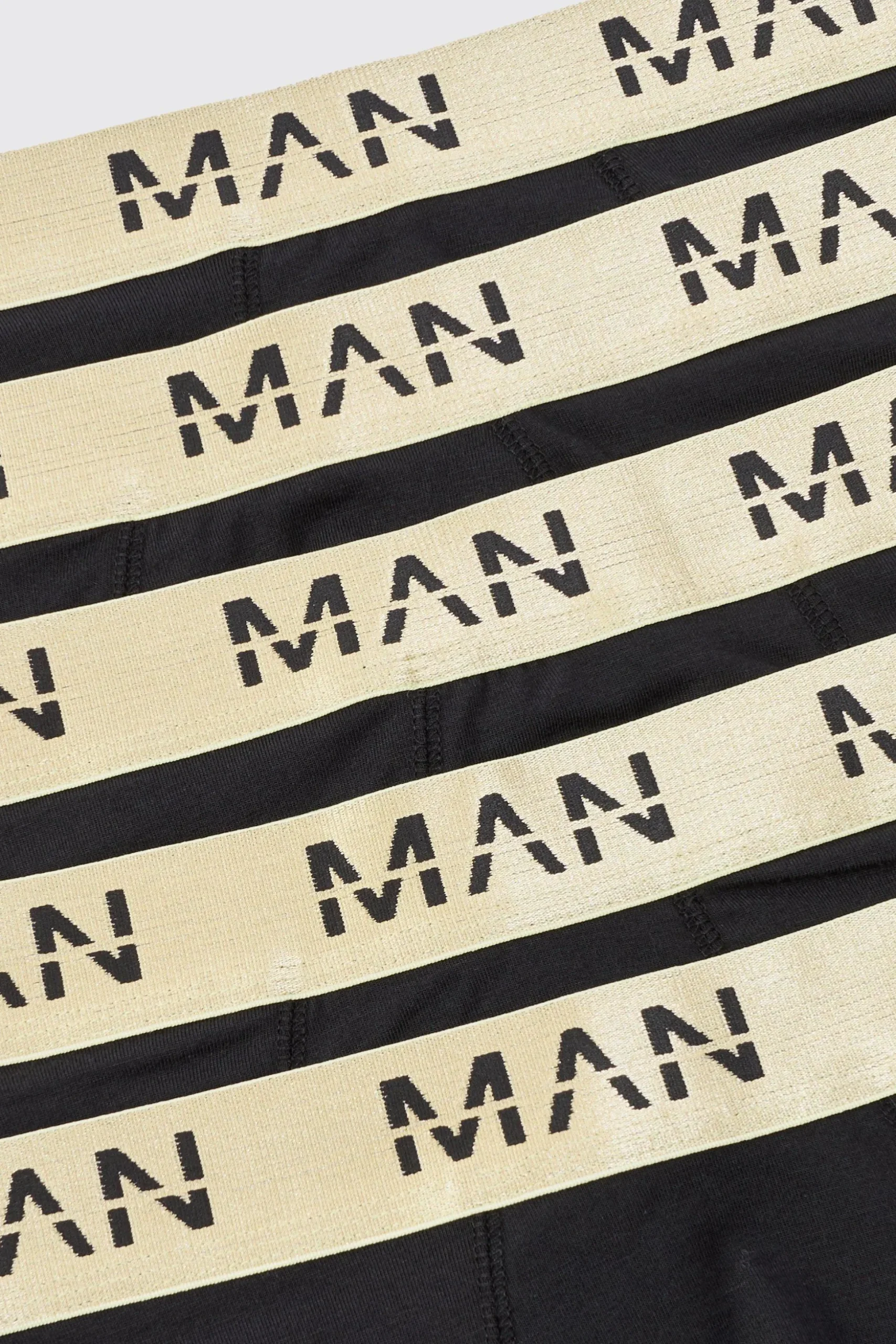 5 Pack Man Roman Gold Waistband Boxers In Black | BoohooMAN UK
