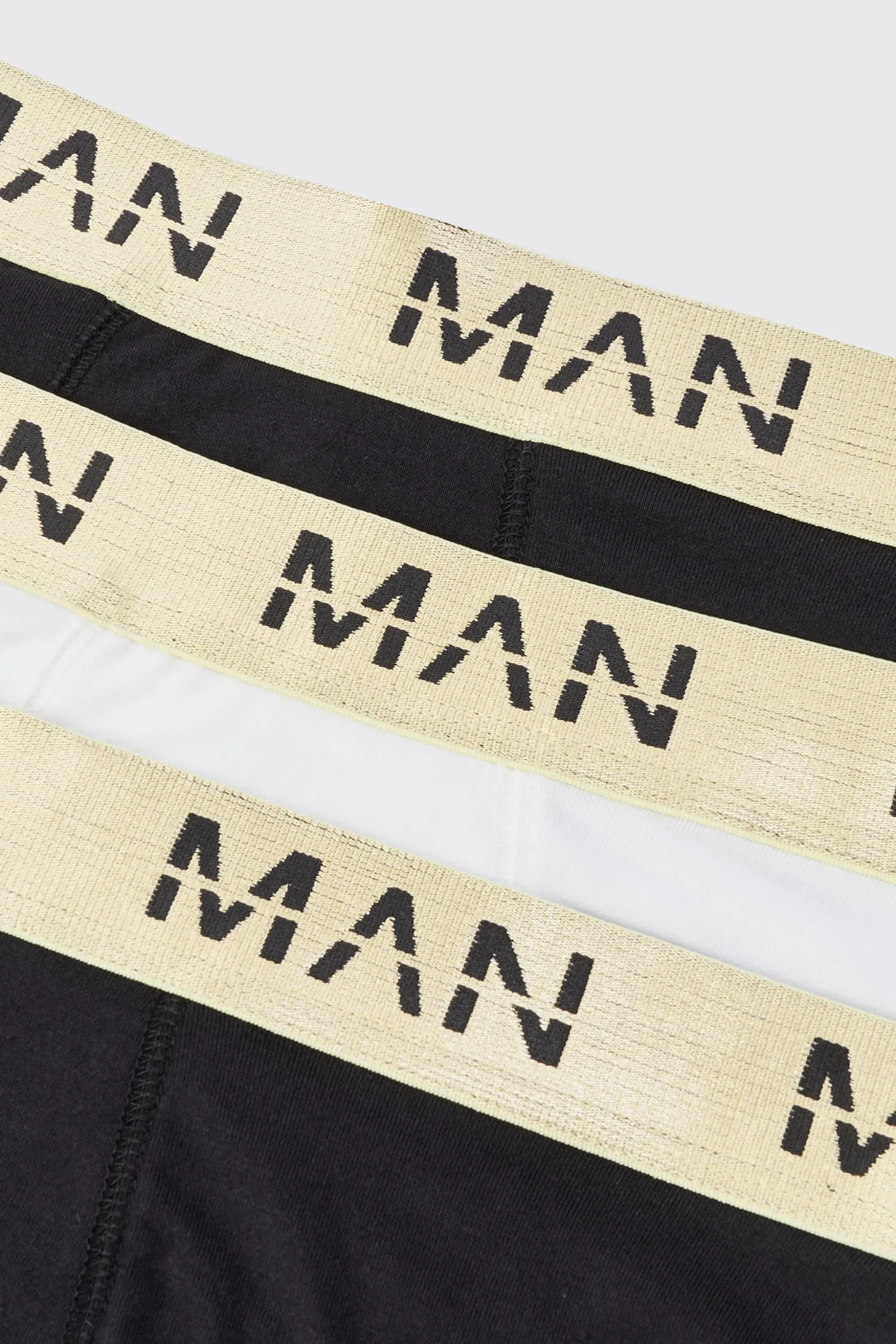 3 Pack Man Roman Gold Waistband Boxers In Multi | BoohooMAN UK