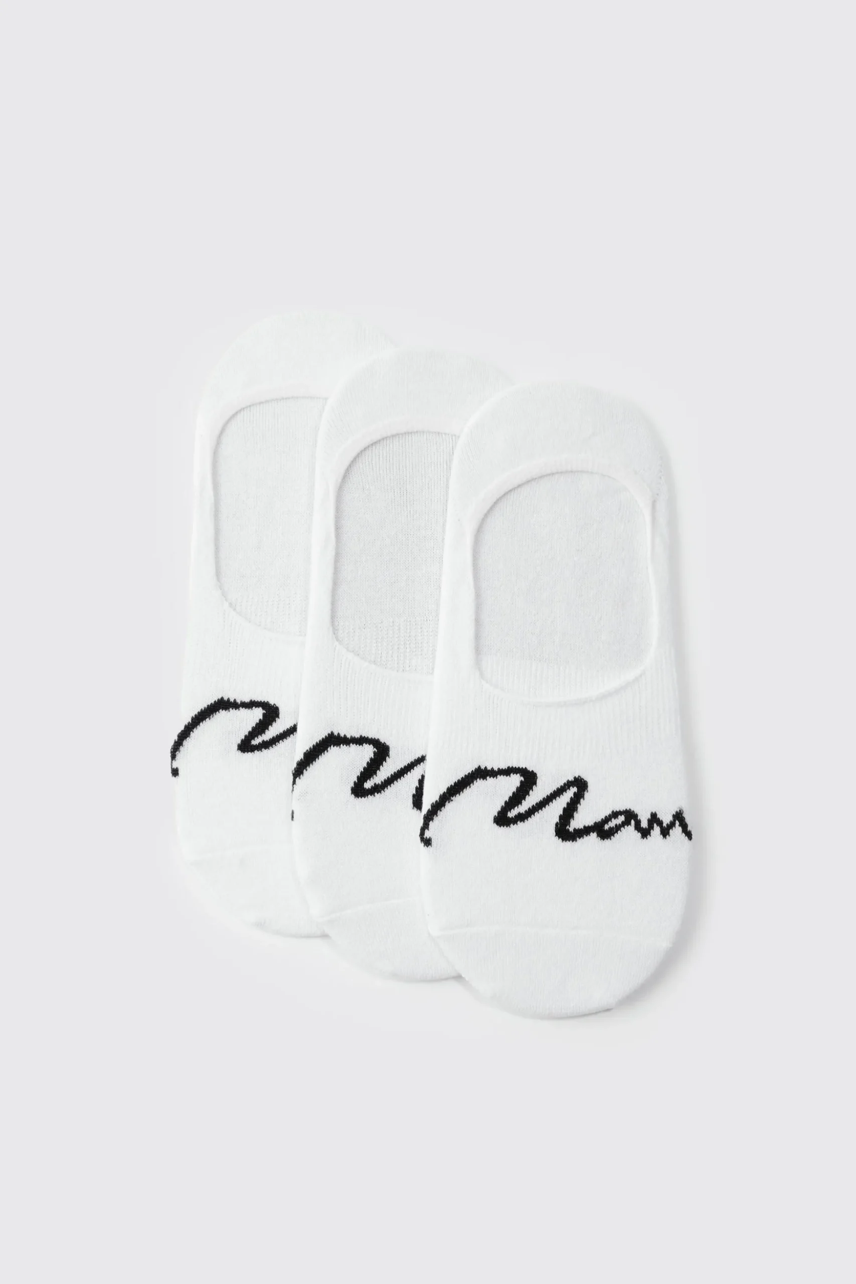 3 Pack Man Signature Invisible Socks | BoohooMAN UK