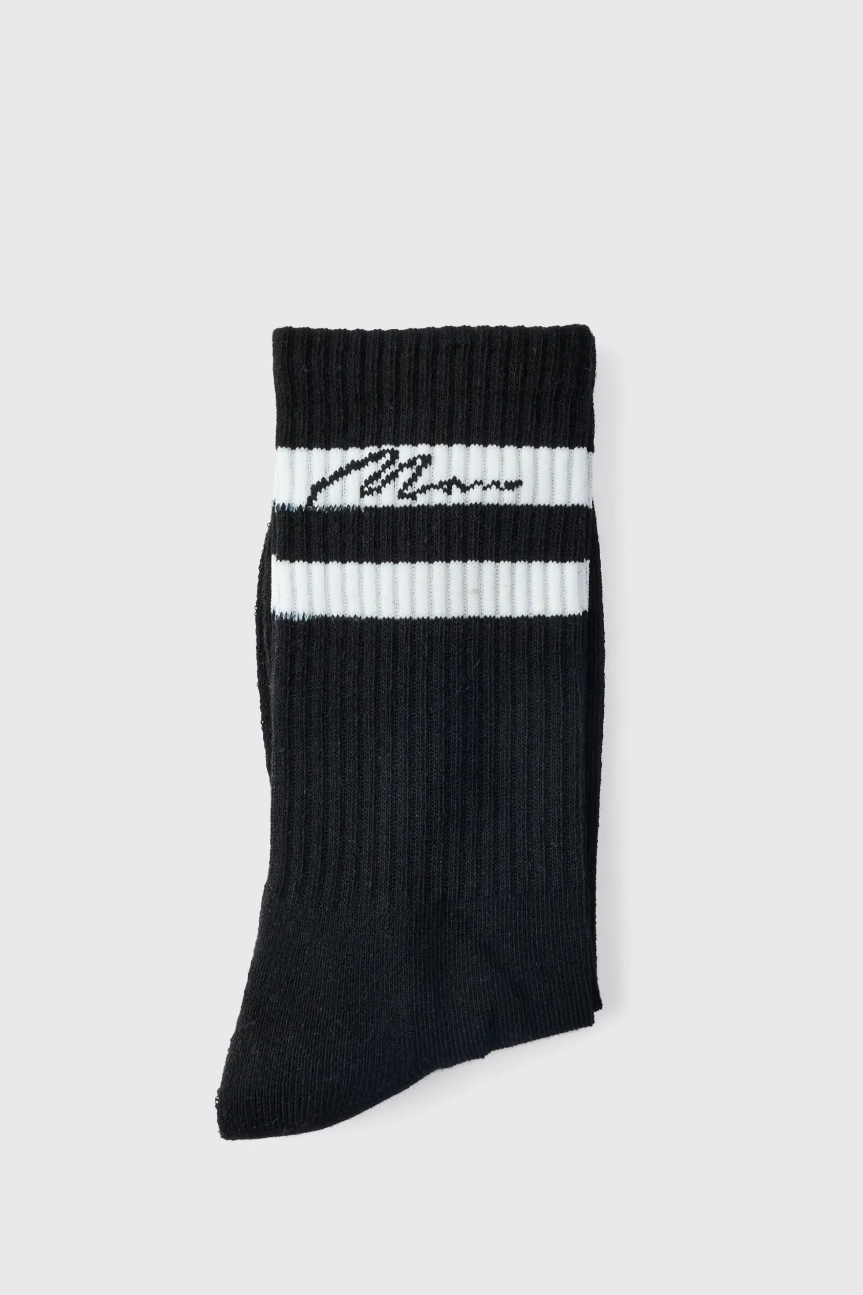 3 Pack Man Signature Sports Stripe Socks In Black | BoohooMAN UK