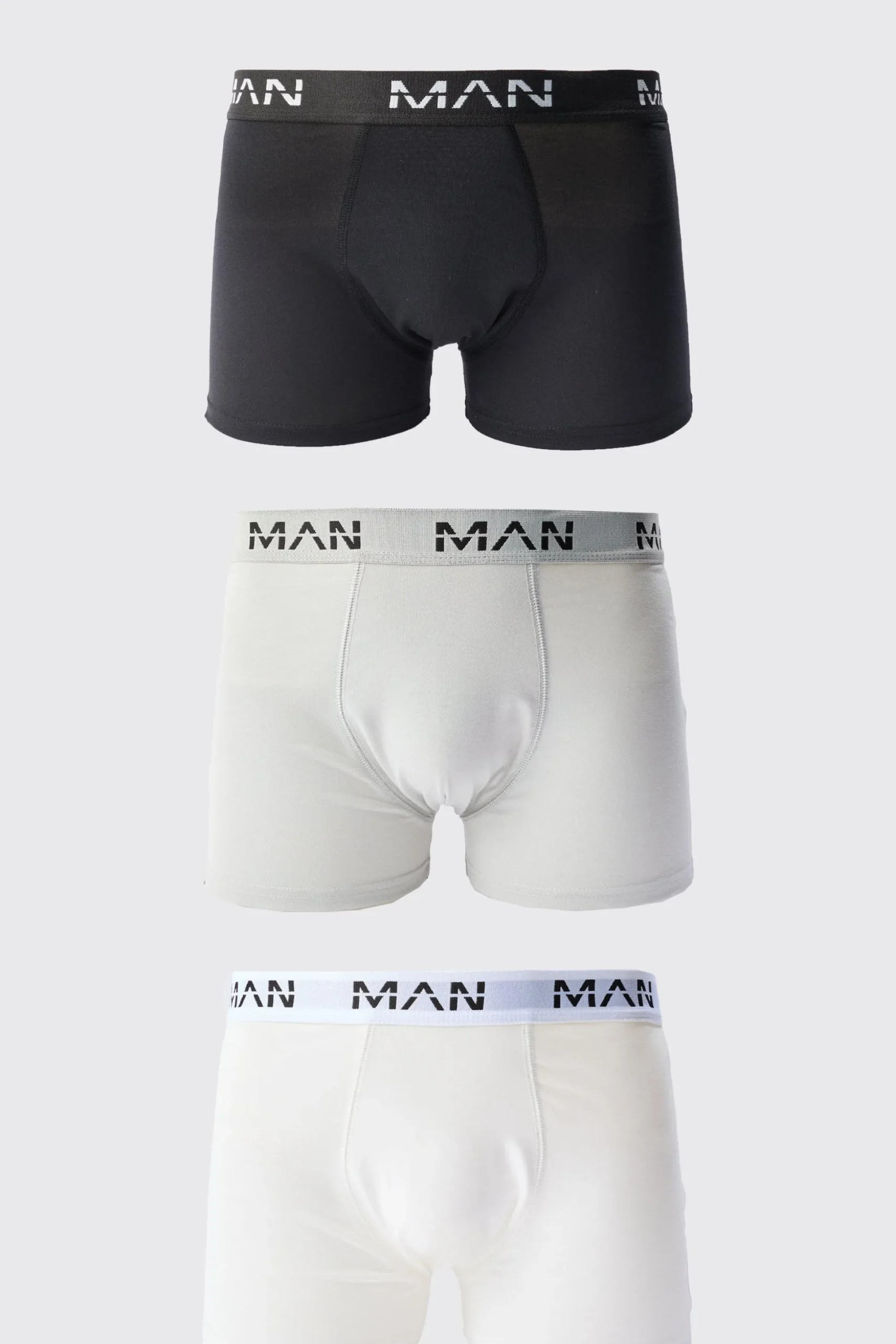 3 Pack Mixed Colour Man Trunks | BoohooMAN UK