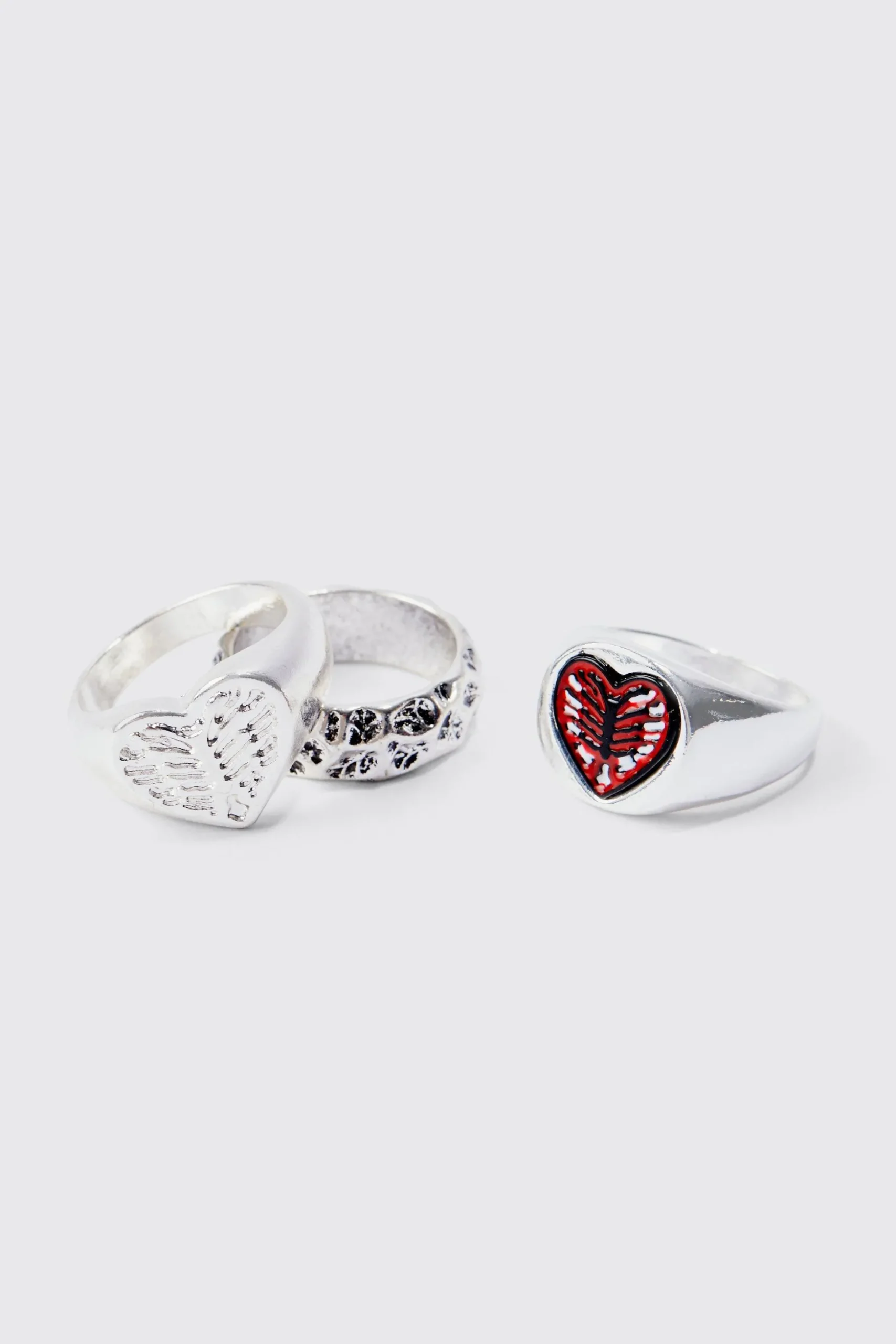 3 Pack Of Rings | BoohooMAN UK