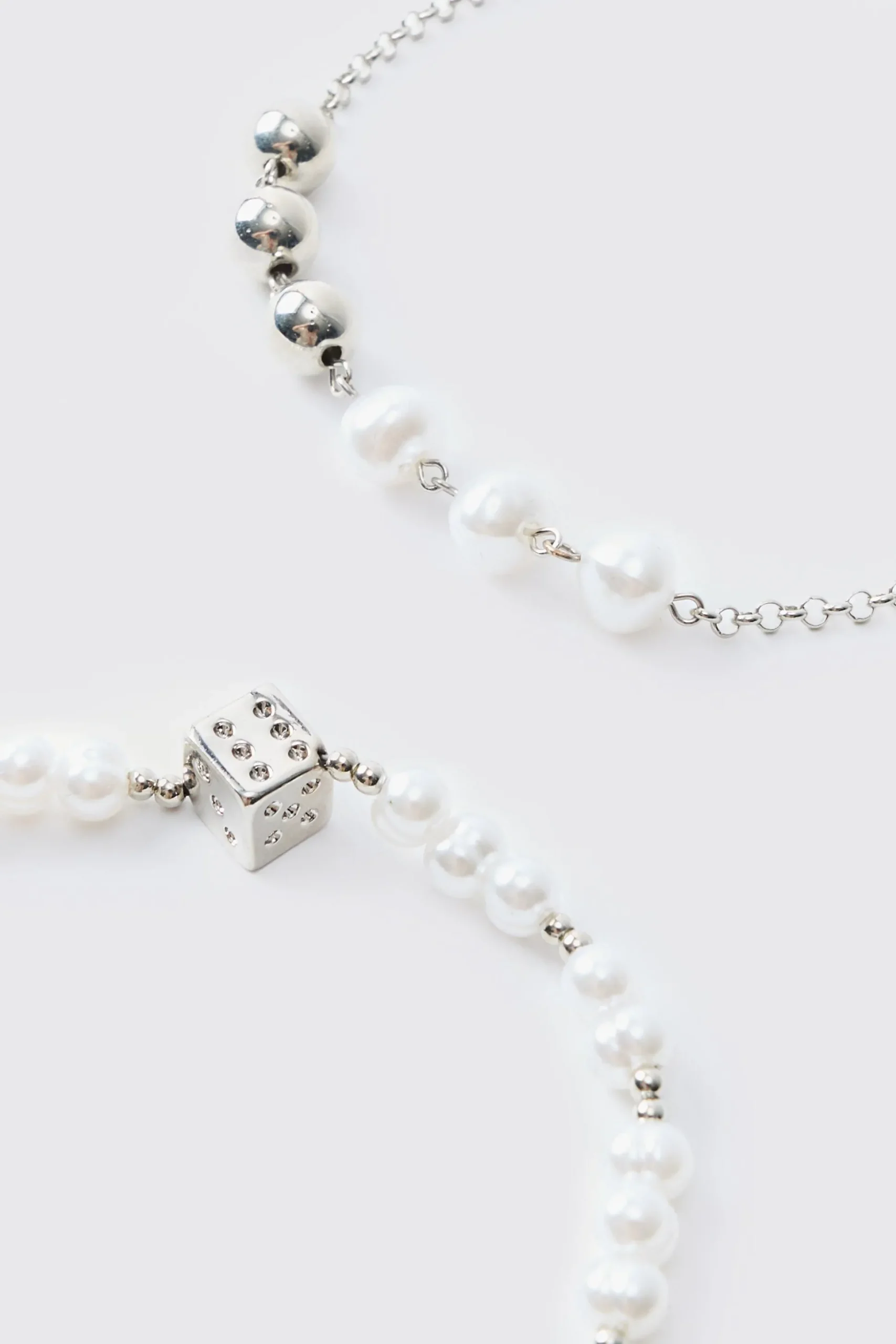 2 Pack Pearl And Dice Pendant Bracelets | BoohooMAN UK