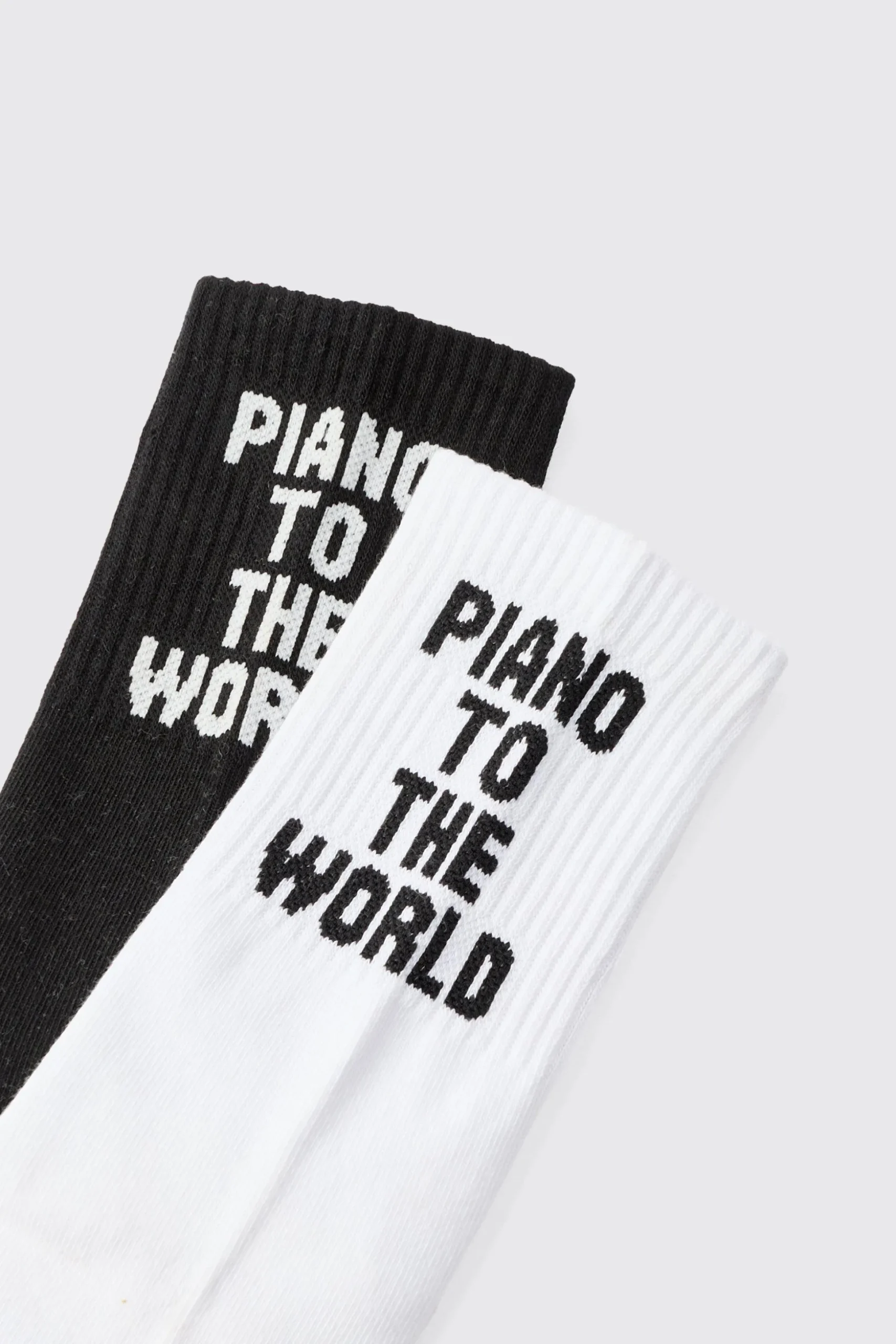 2 Pack Slogan Sports Socks | BoohooMAN UK