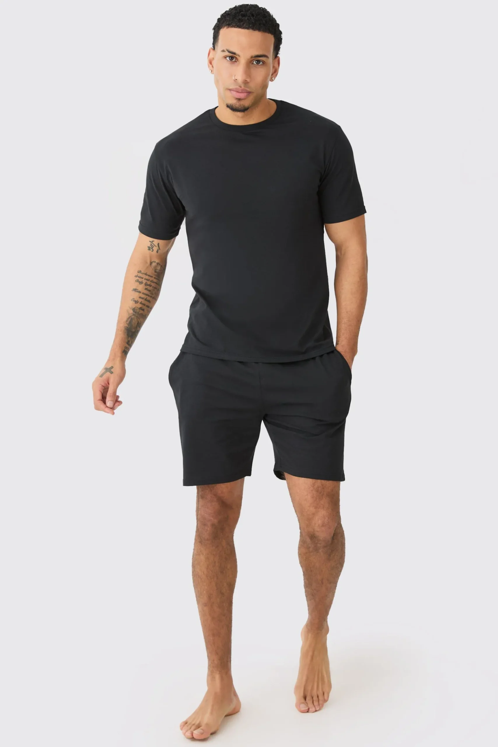 2 Pack T-shirt & Short Lounge Set | BoohooMAN UK