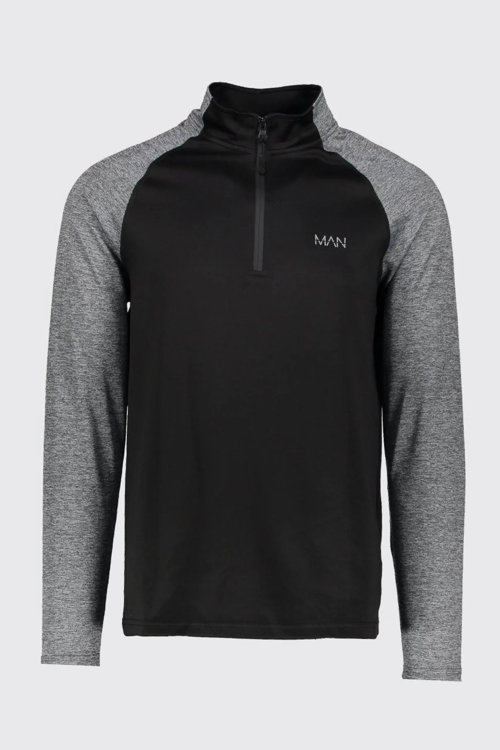 Active Gym Slim Fit Funnel Neck Track Gym Top | BoohooMAN UK