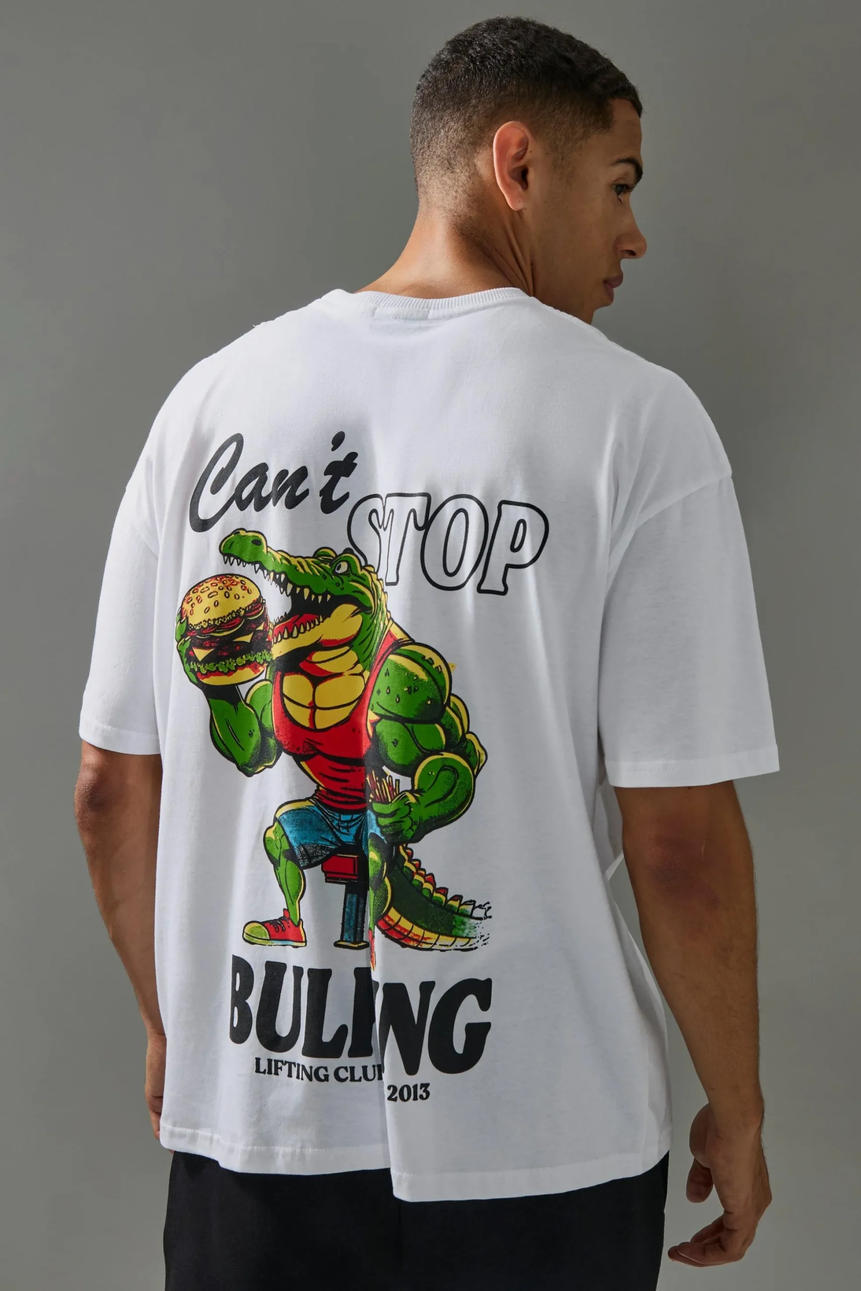 Active Oversized Can't Stop Bulking T-shirt | BoohooMAN UK