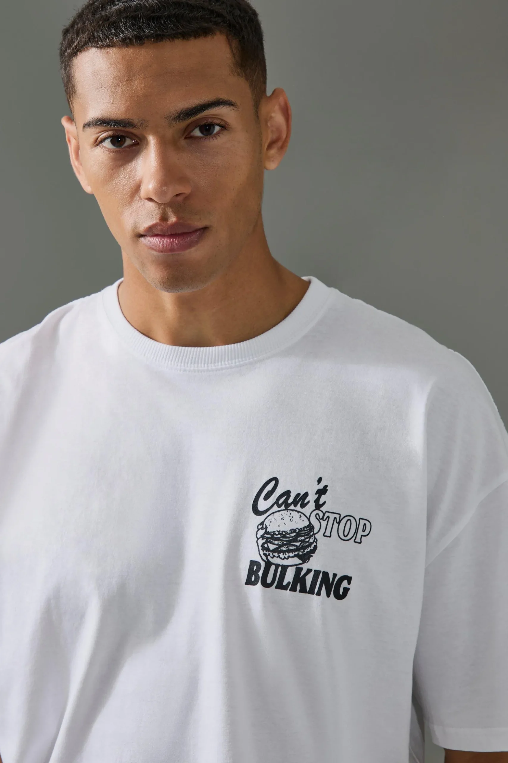 Active Oversized Can't Stop Bulking T-shirt | BoohooMAN UK