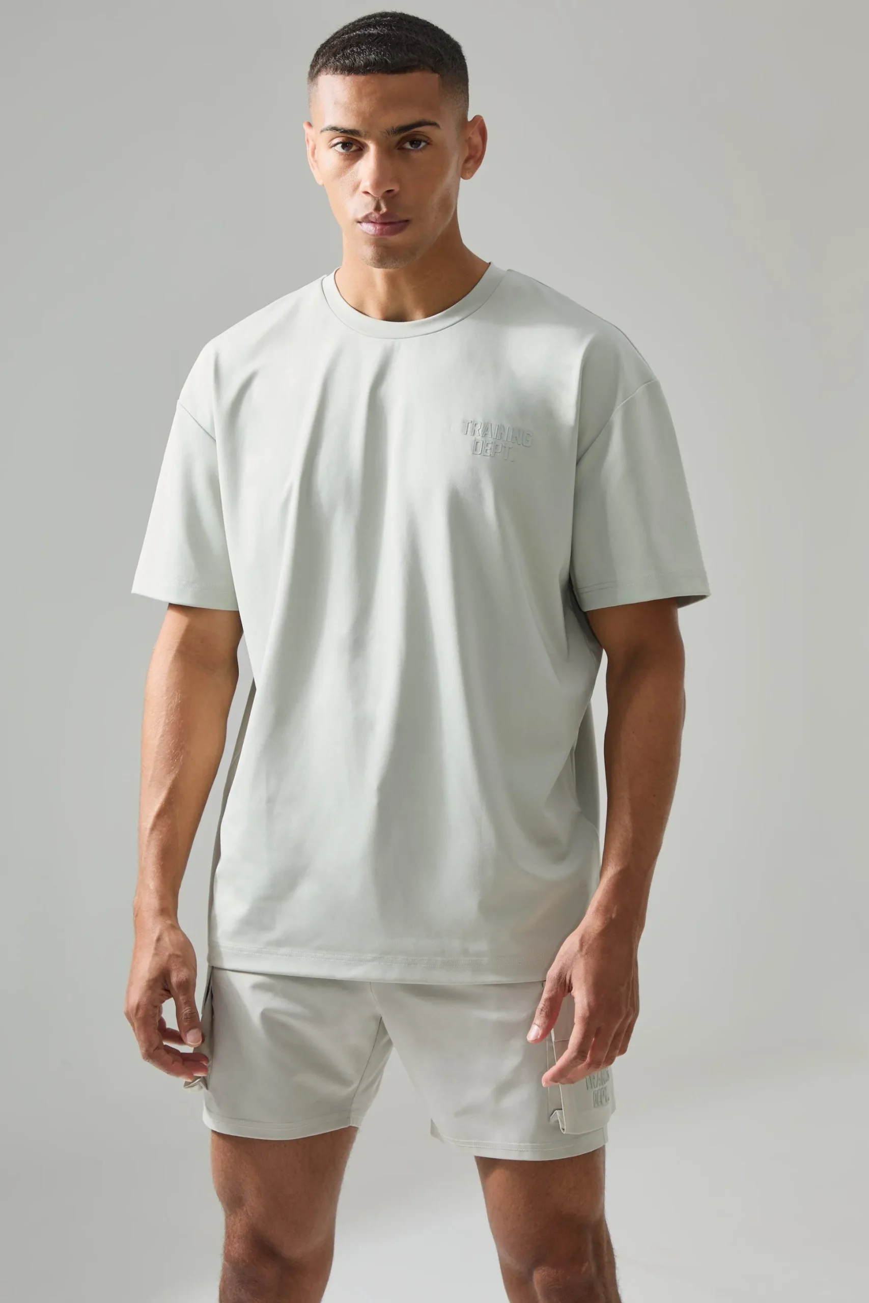 Active Training Dept Oversized T-shirt And Cargo Short Set | BoohooMAN UK