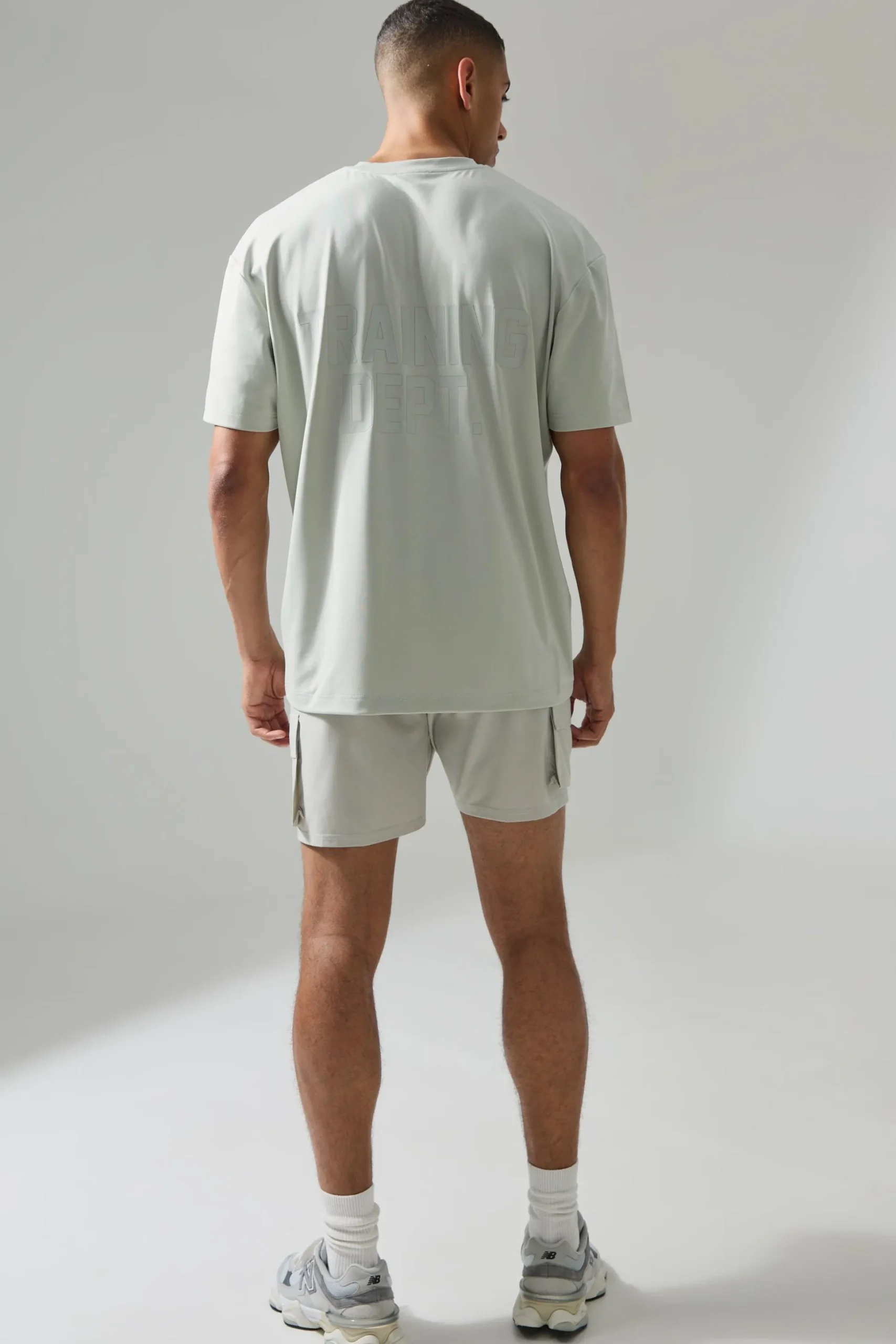 Active Training Dept Oversized T-shirt And Cargo Short Set | BoohooMAN UK