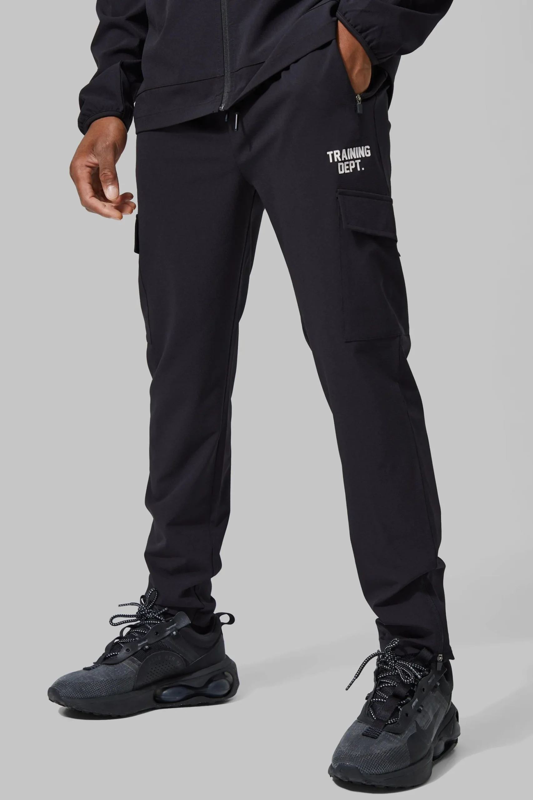 Active Training Dept Tapered Cargo Joggers | BoohooMAN UK