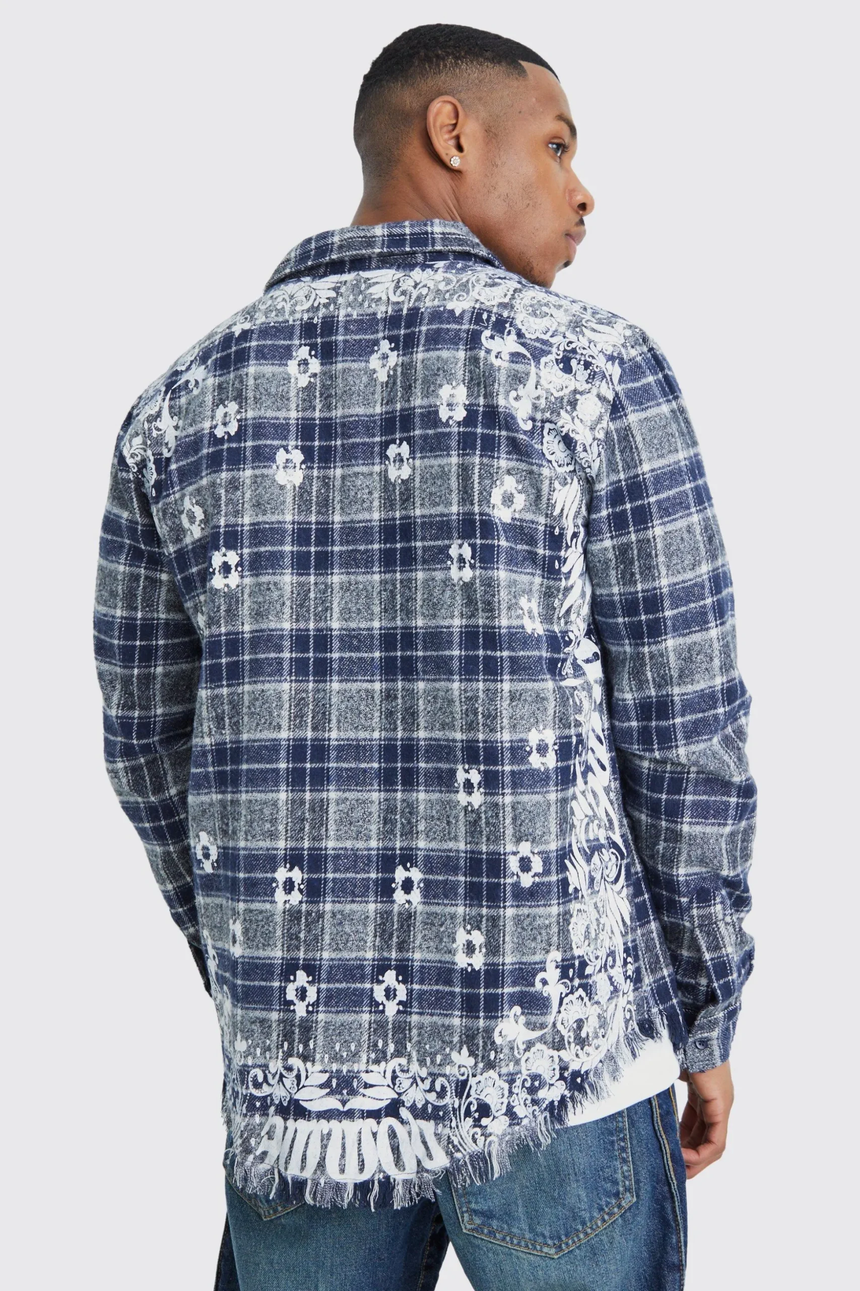 All Over Large Scale Bandana Check Shirt | BoohooMAN UK