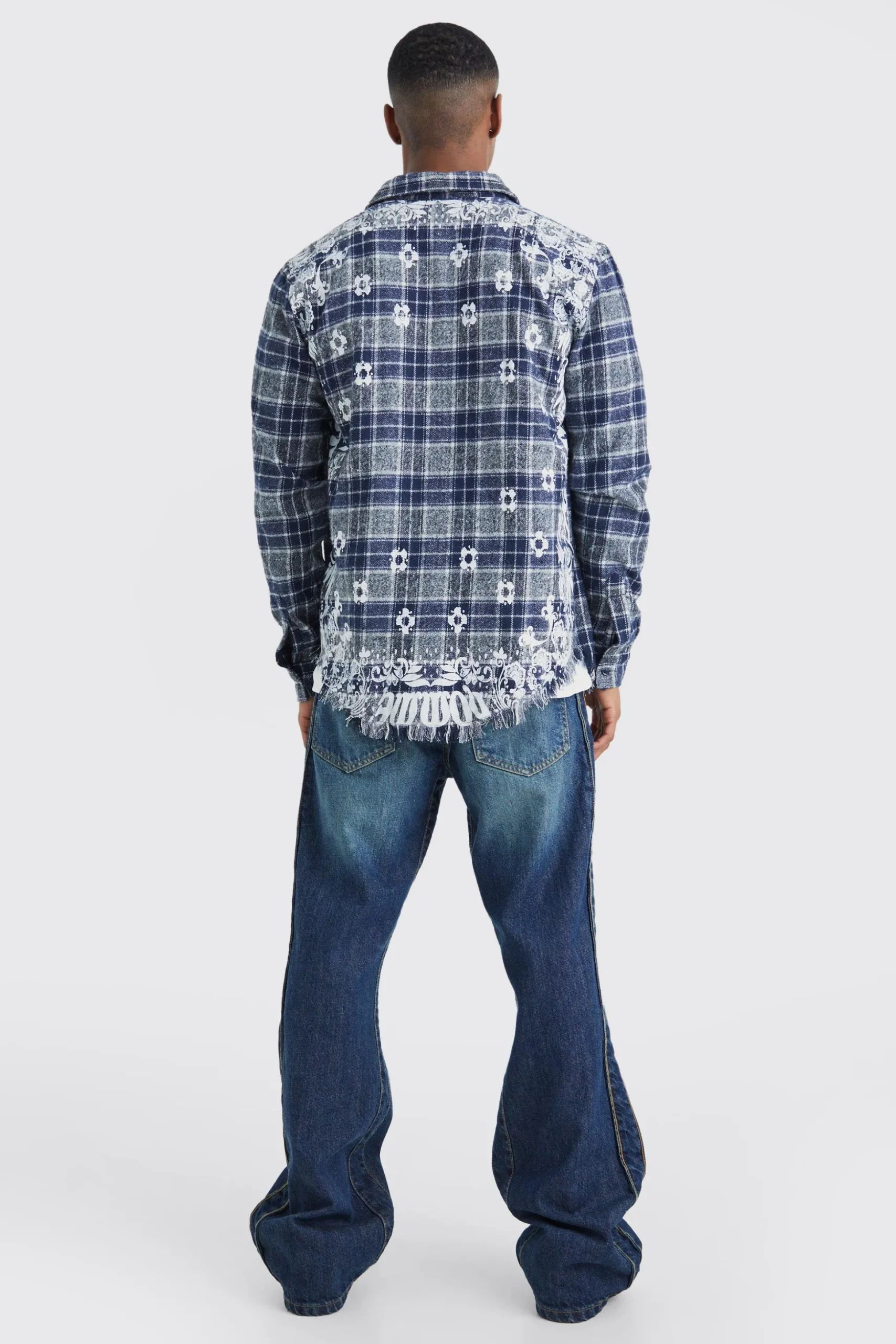 All Over Large Scale Bandana Check Shirt | BoohooMAN UK