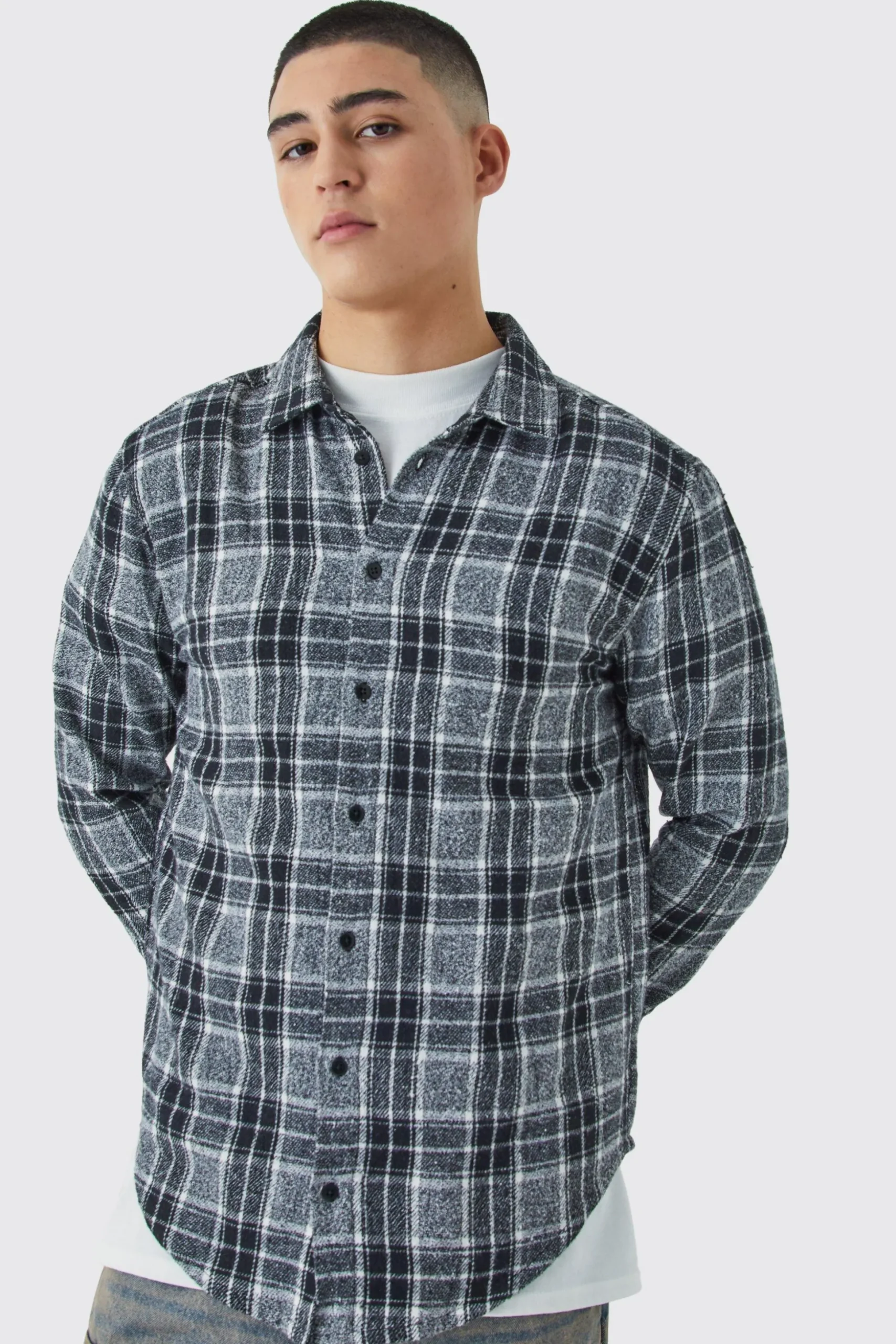Back Printed Bandana Check Shirt | BoohooMAN UK