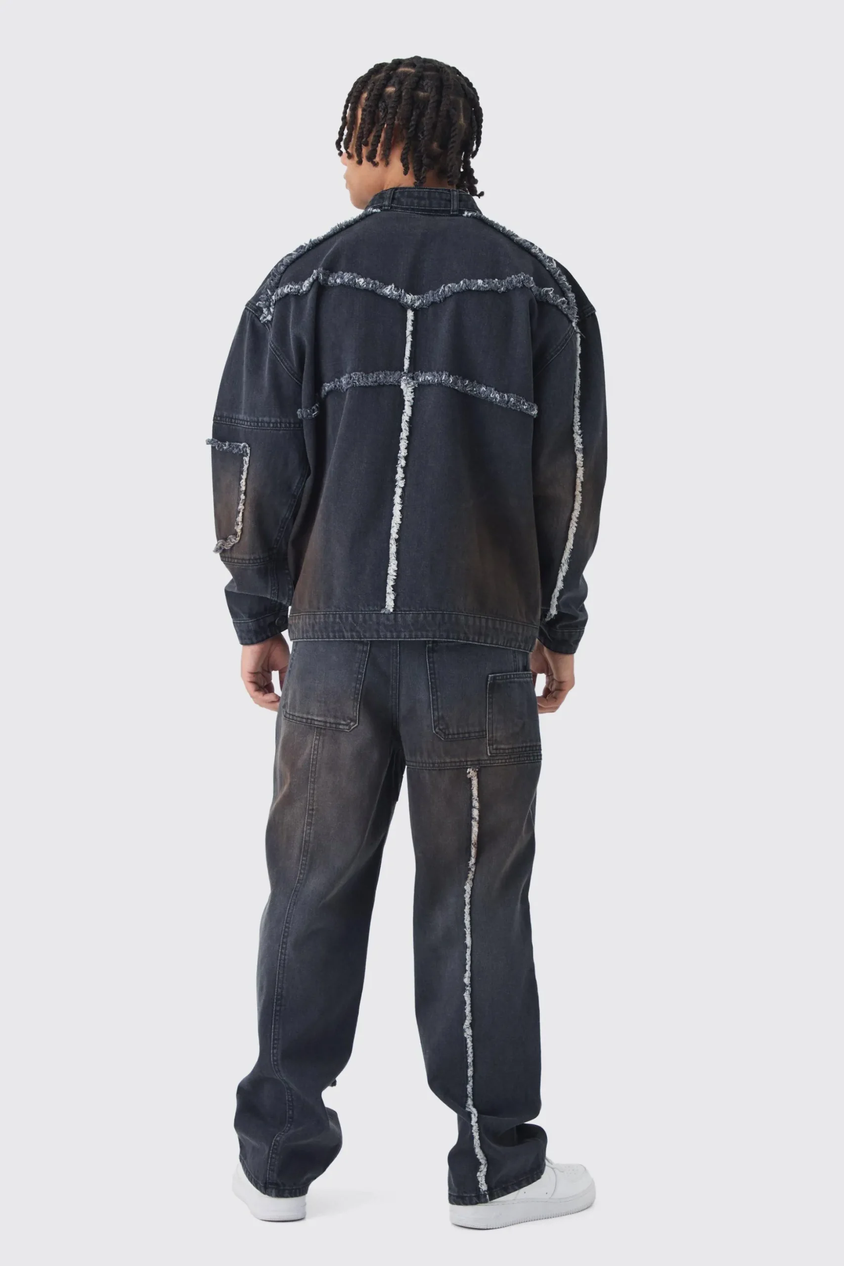 Baggy Fit Rigid Dirty Wash Carpenter Jeans | BoohooMAN UK