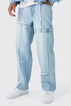 Baggy Fit Rigid Dirty Wash Carpenter Jeans | BoohooMAN UK