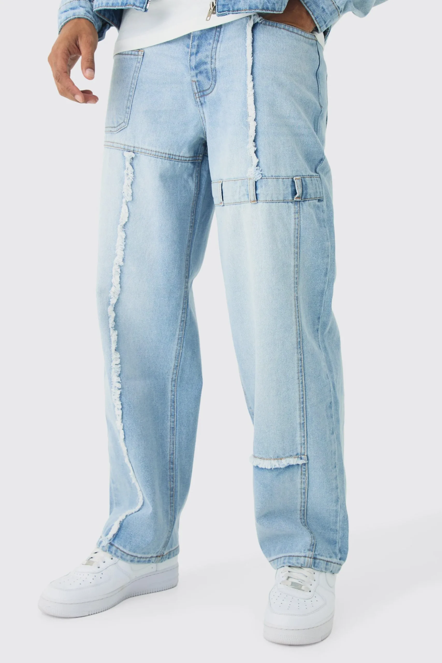 Baggy Fit Rigid Dirty Wash Carpenter Jeans | BoohooMAN UK