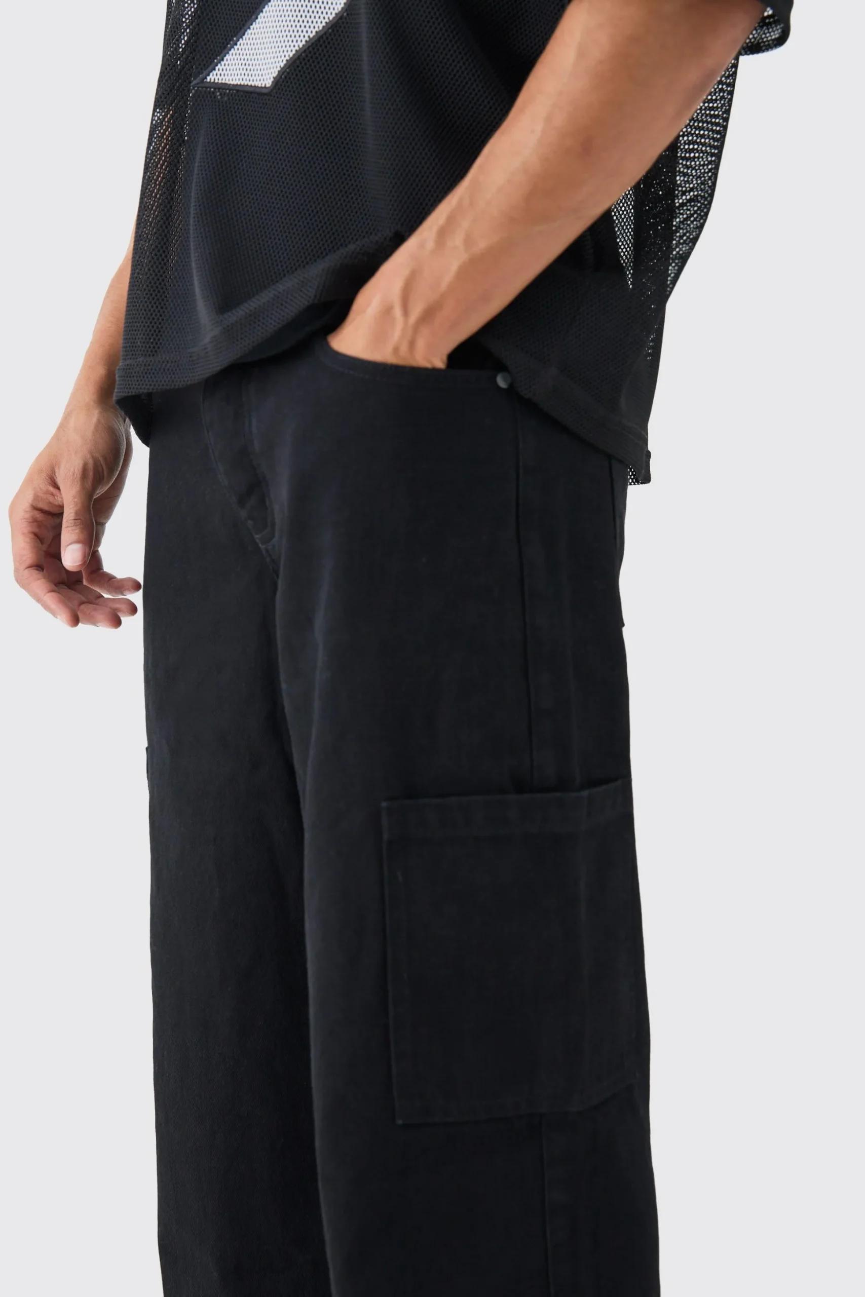 Baggy Rigid Cargo Jean | BoohooMAN UK