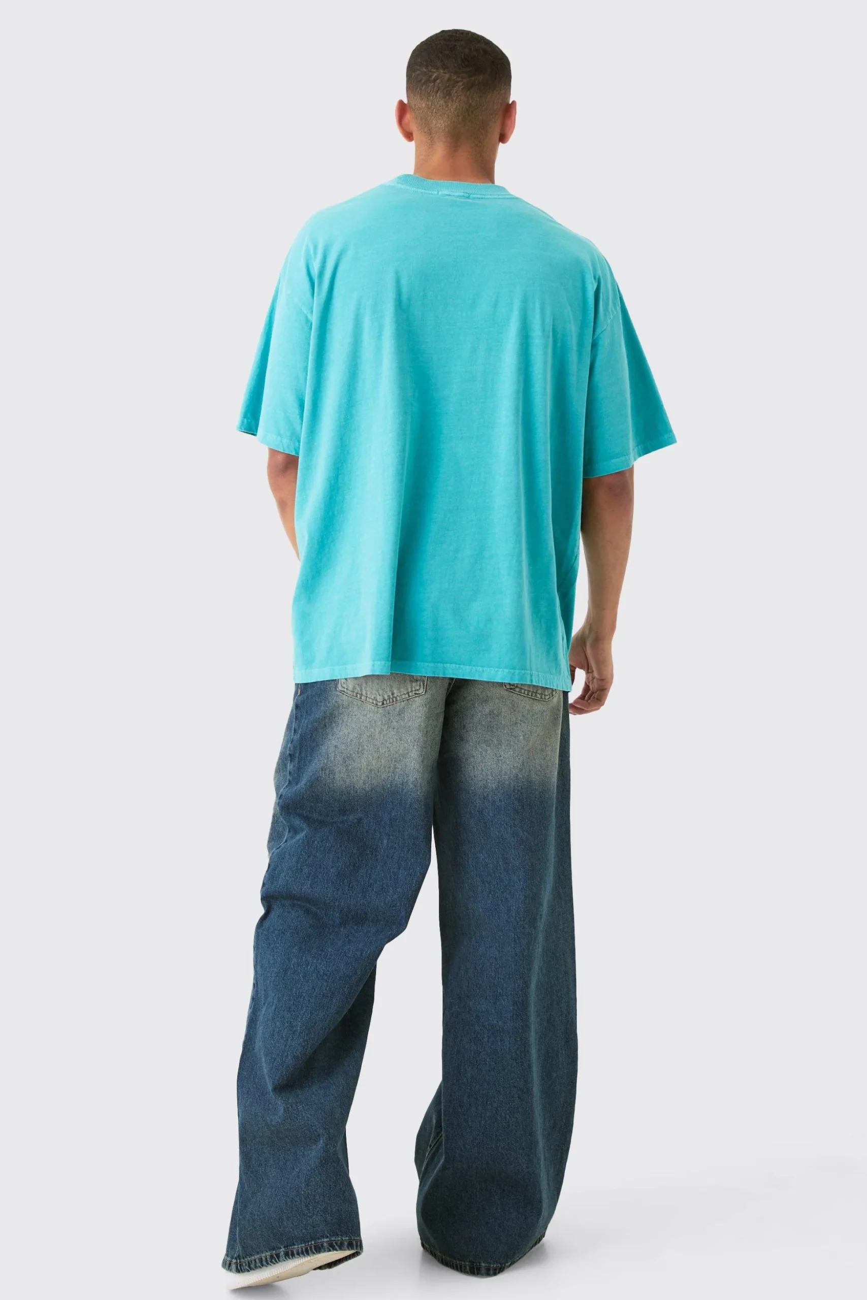 Baggy Rigid Extreme Ripped Denim Jean In Antique Blue | BoohooMAN UK