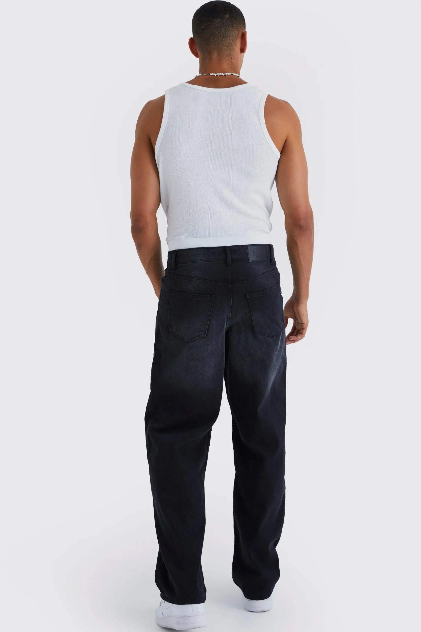 Baggy Rigid Jean With Double Waistband | BoohooMAN UK
