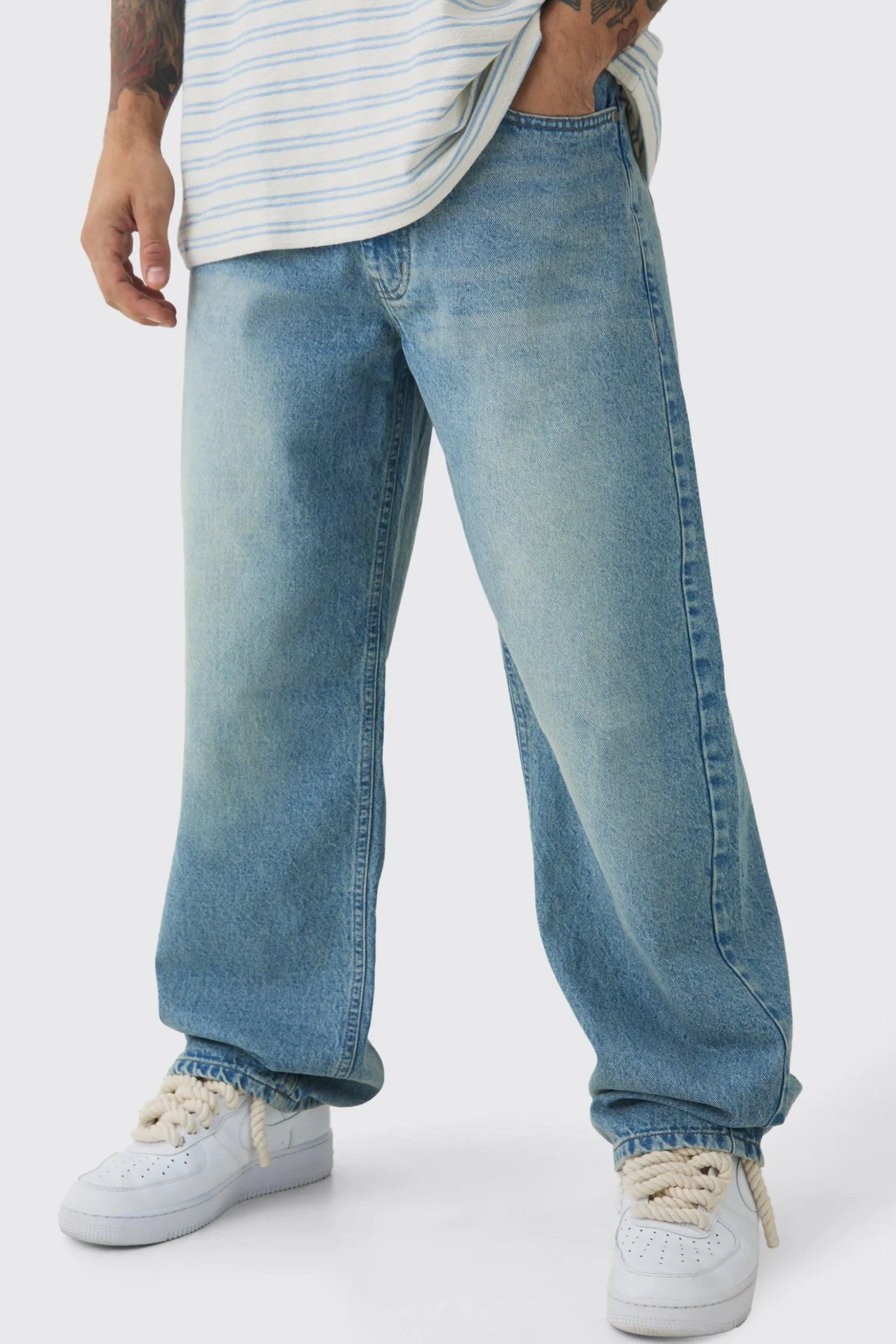 Baggy Rigid Jeans | BoohooMAN UK