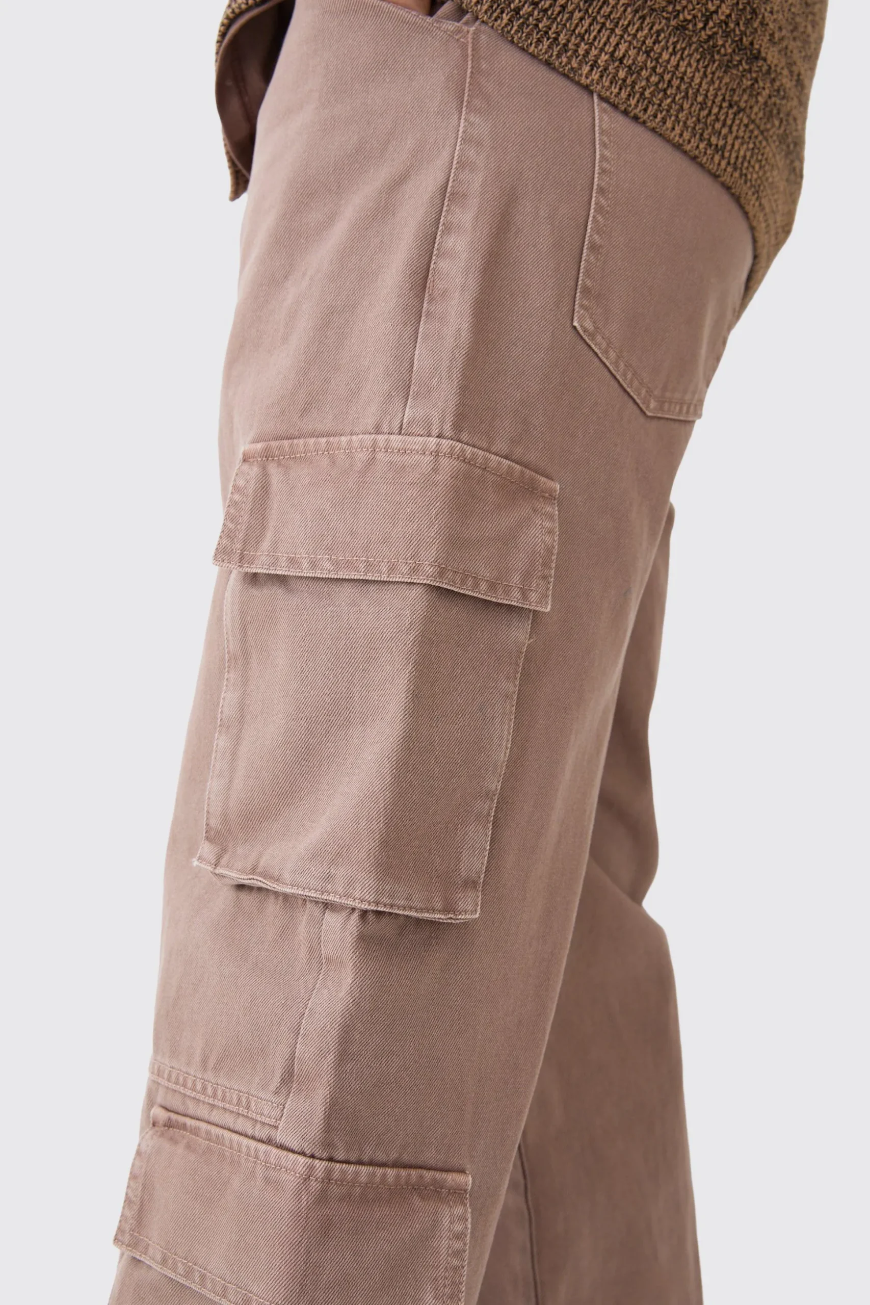 Baggy Rigid Overdyed Multi Cargo Jeans | BoohooMAN UK