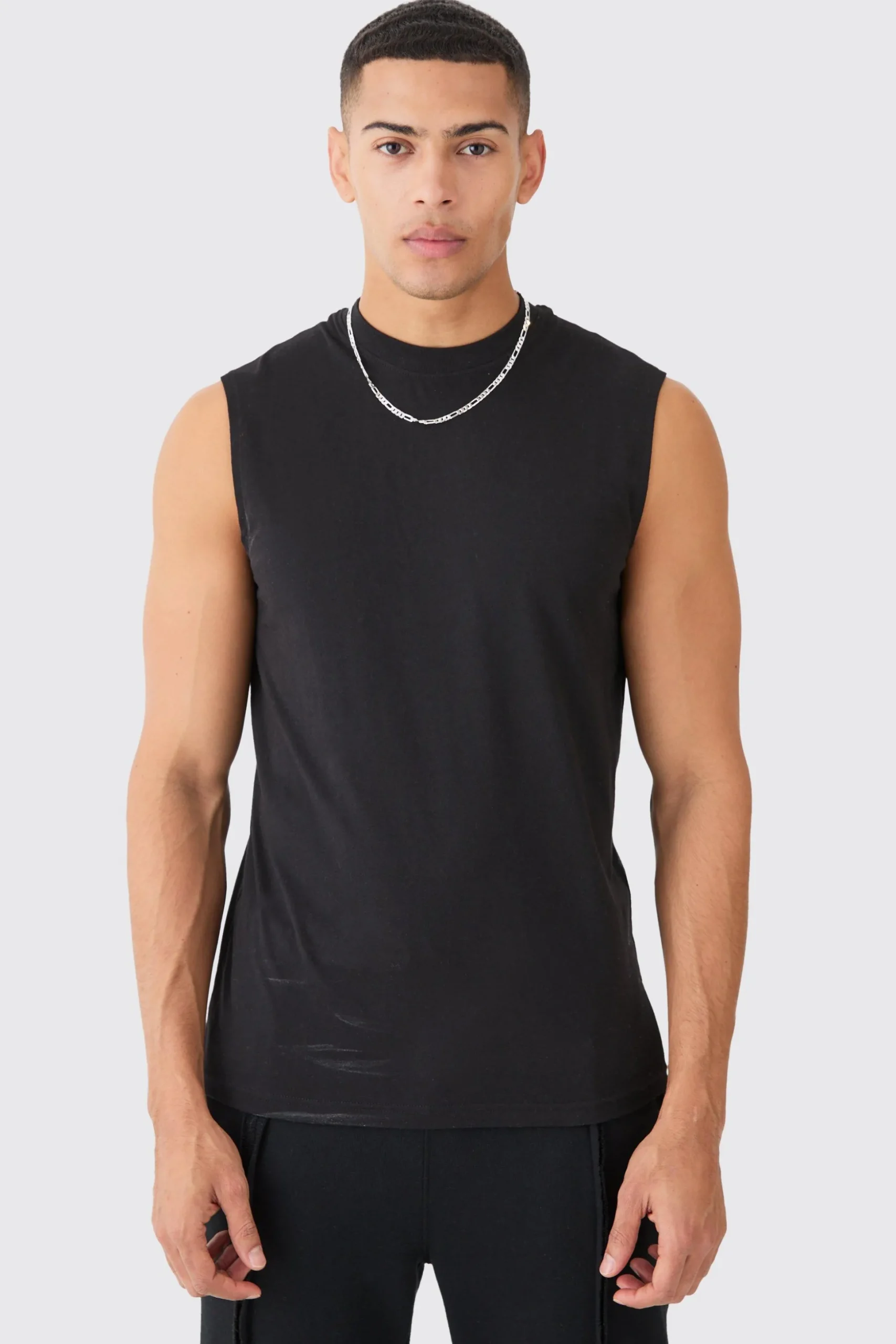 Basic Man Signature Tank | BoohooMAN UK