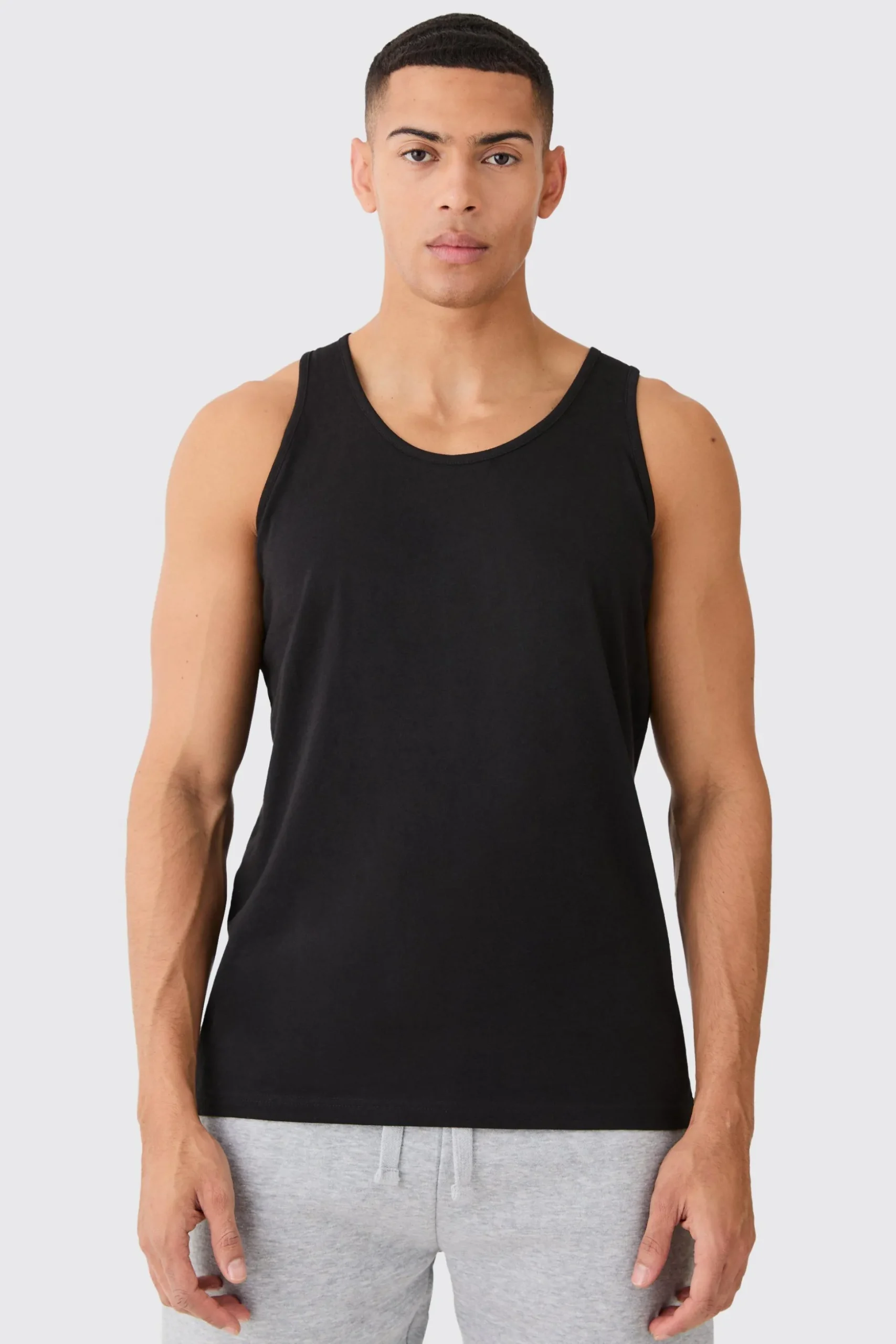 Basic Man Signature Vest | BoohooMAN UK