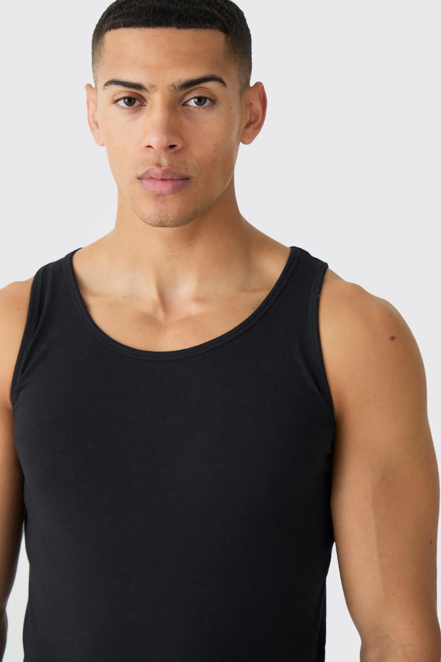 Basic Muscle Fit Vest | BoohooMAN UK