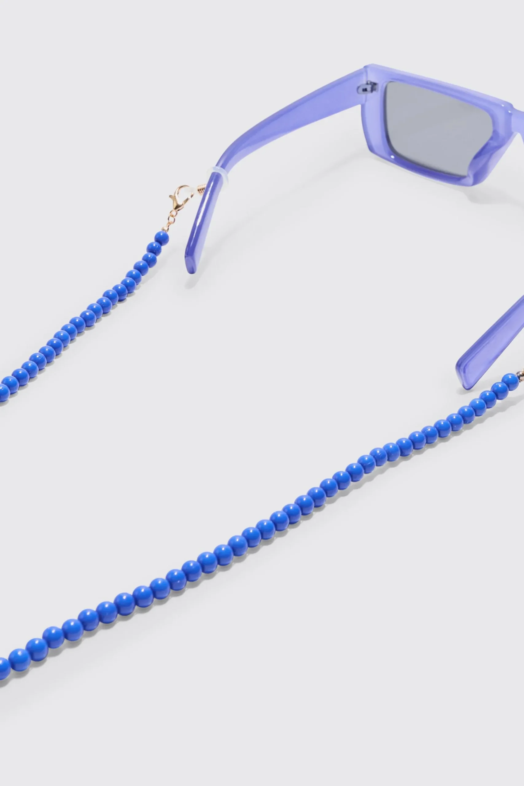 Beaded Sunglasses Chain In Cobalt | BoohooMAN UK