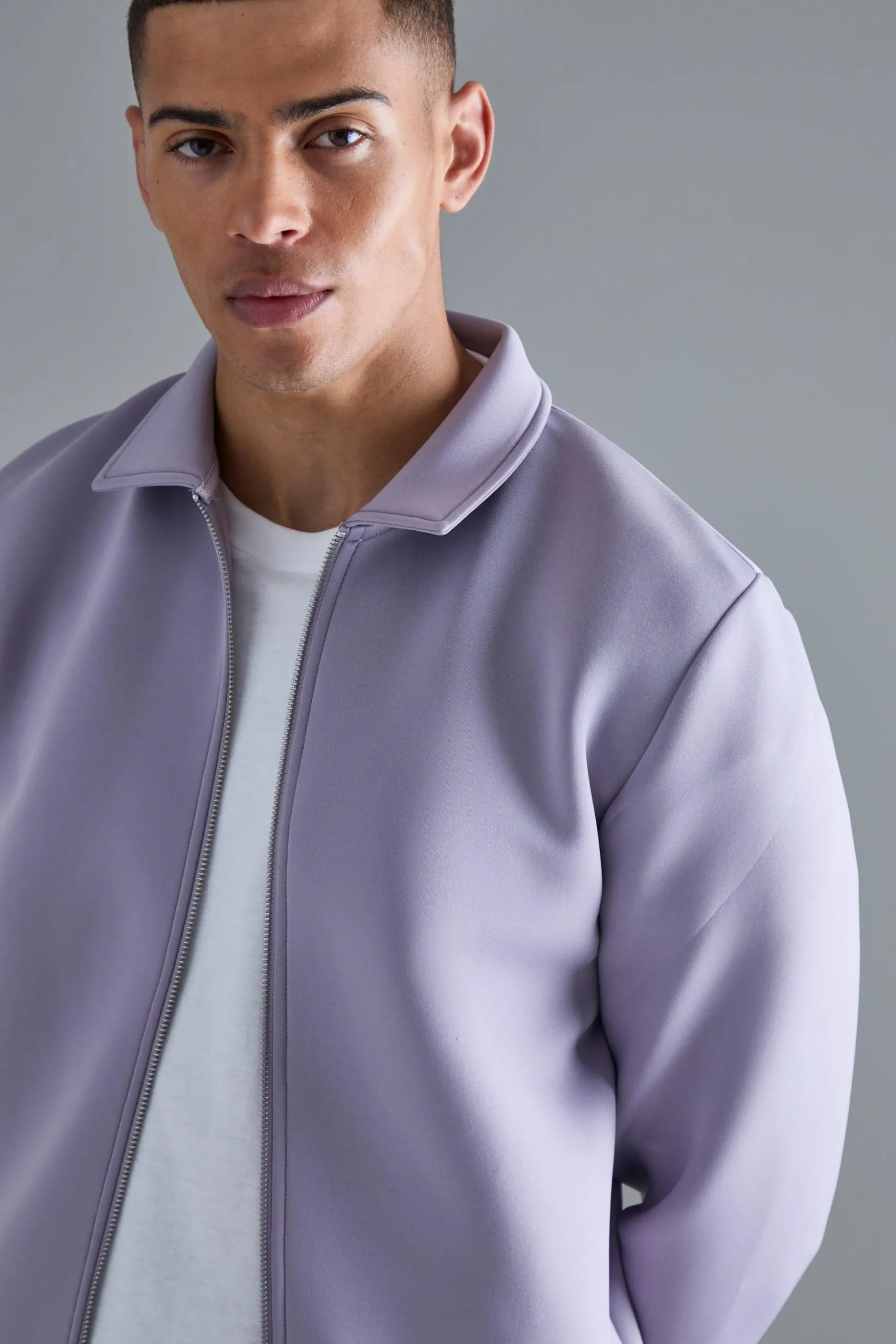 Bonded Scuba Harrington Jacket | BoohooMAN UK