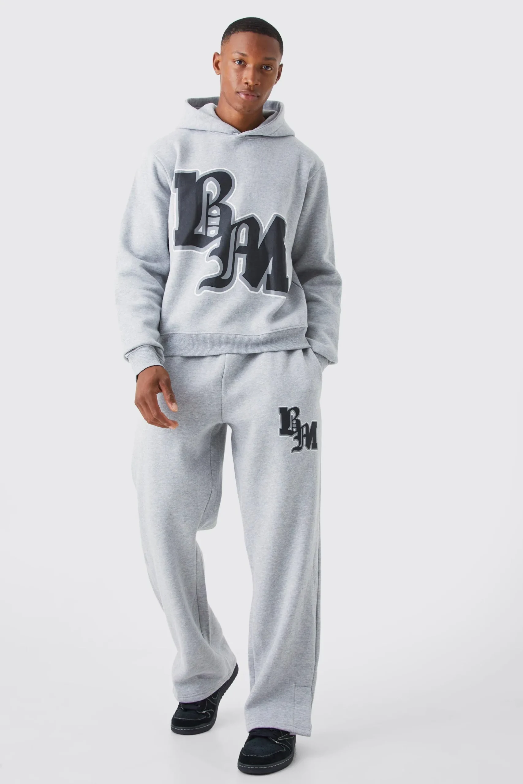 Boxy Bm Print Tracksuit | BoohooMAN UK