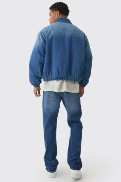 Boxy Denim Padded Jacket | BoohooMAN UK