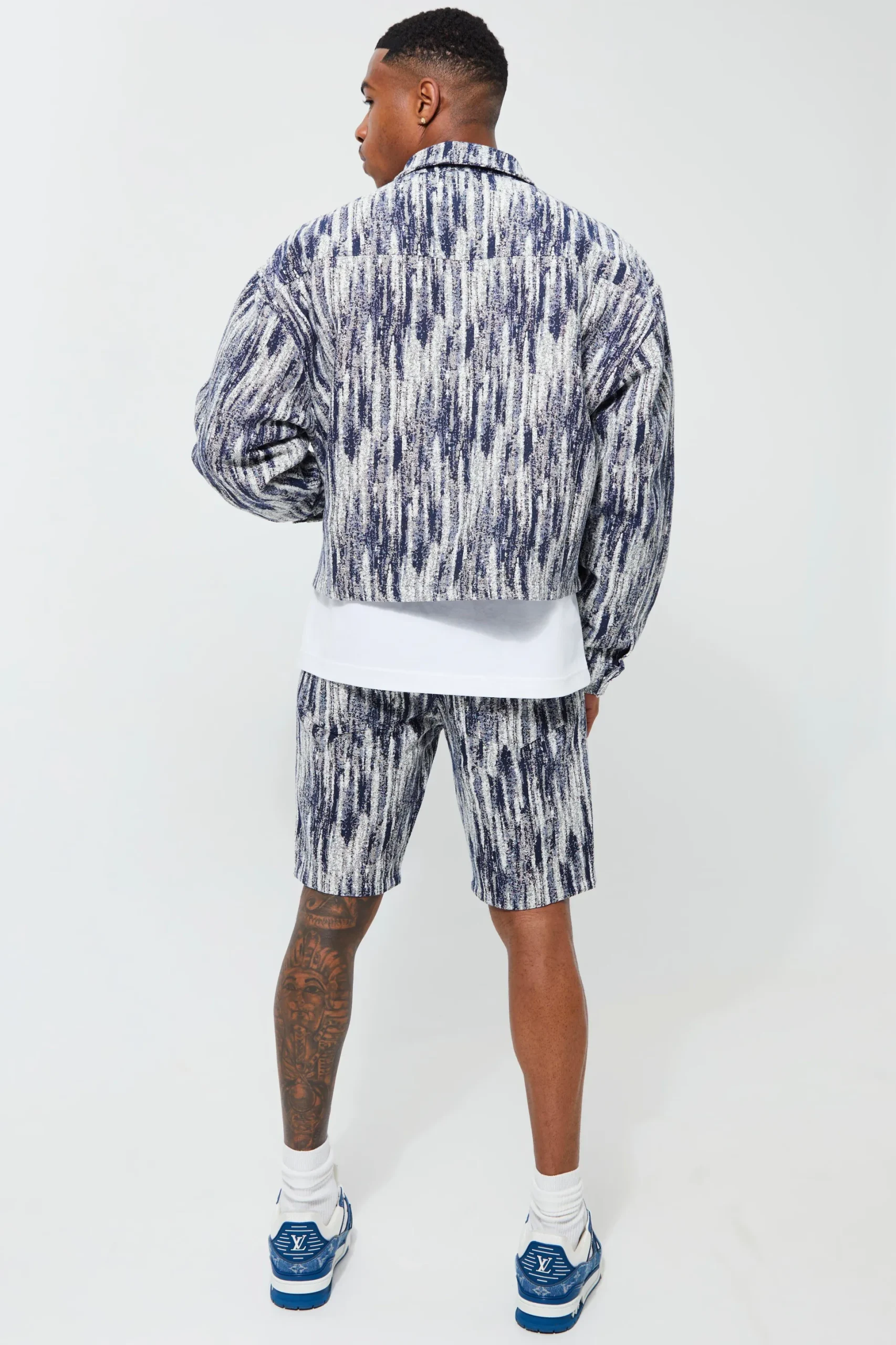 Boxy Fit Fabric Interest Denim Jacket And Jeans/ Shorts | BoohooMAN UK