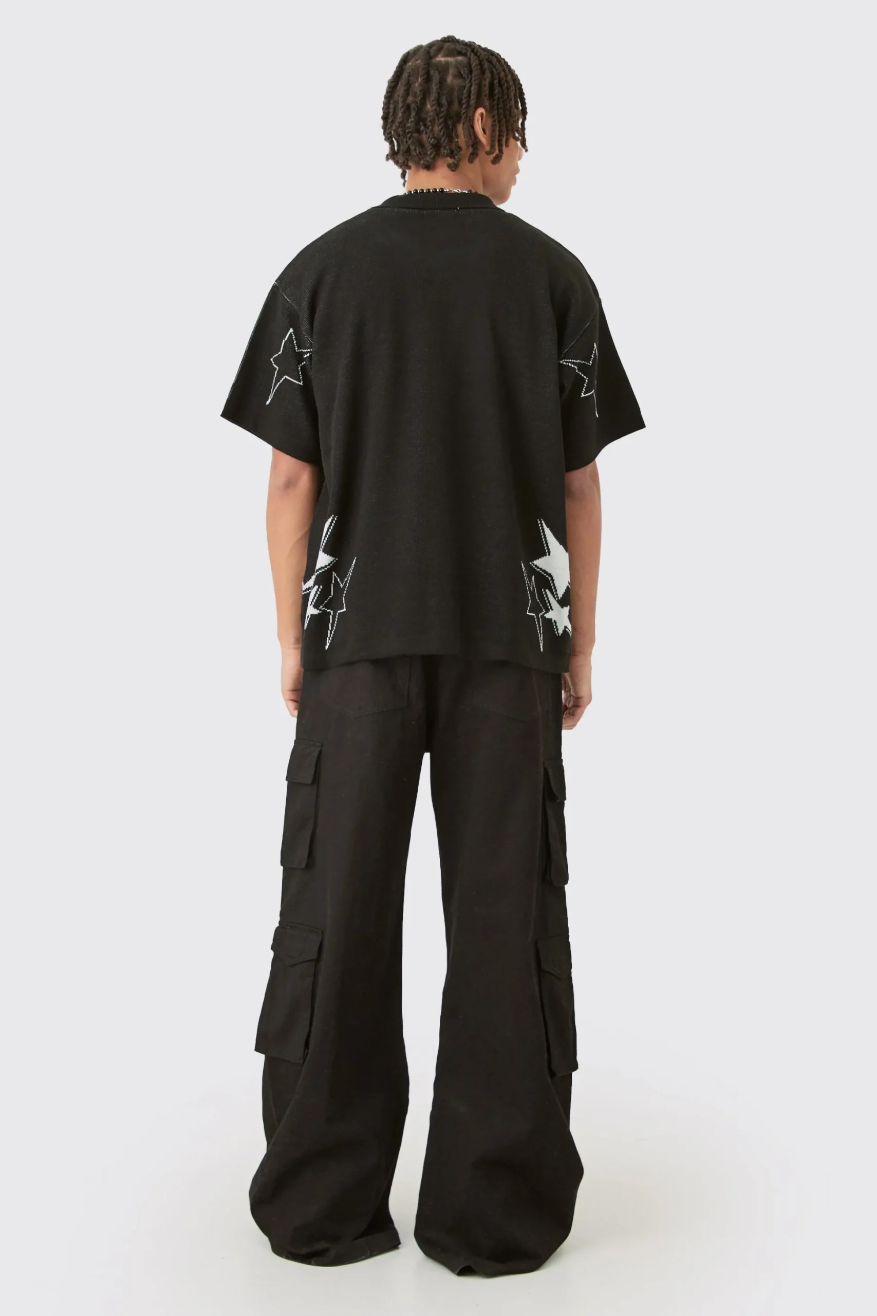 Boxy Fit Knitted Moto Shirt | BoohooMAN UK