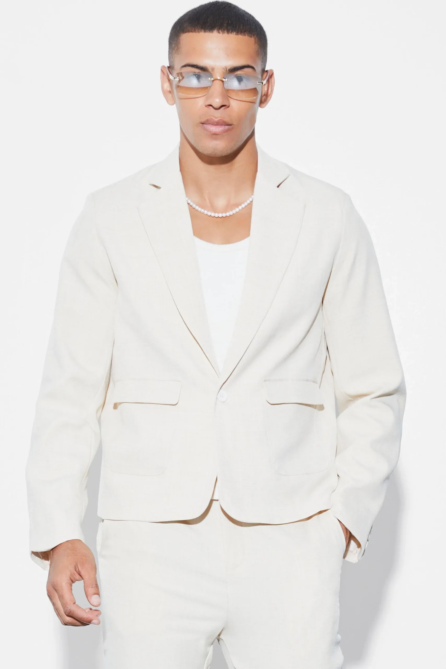 Boxy Fit Single Breasted Plain Suit Jacket | BoohooMAN UK