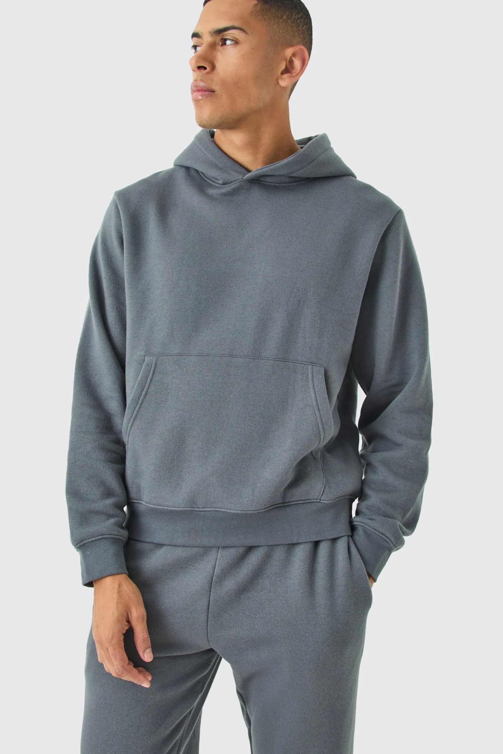 Boxy Hooded Tracksuit | BoohooMAN UK