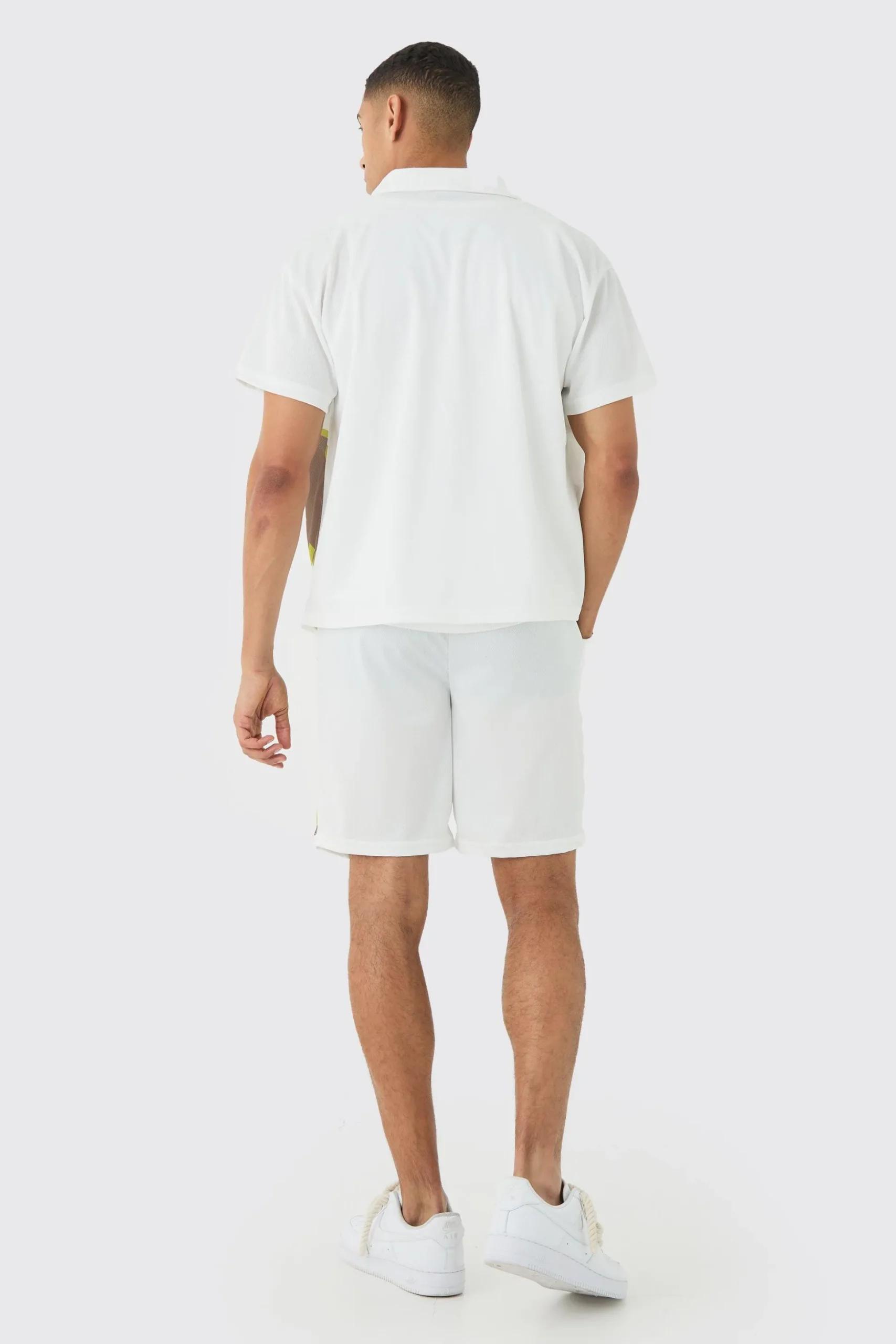 Boxy Mesh Moto Sport Shirt & Short | BoohooMAN UK