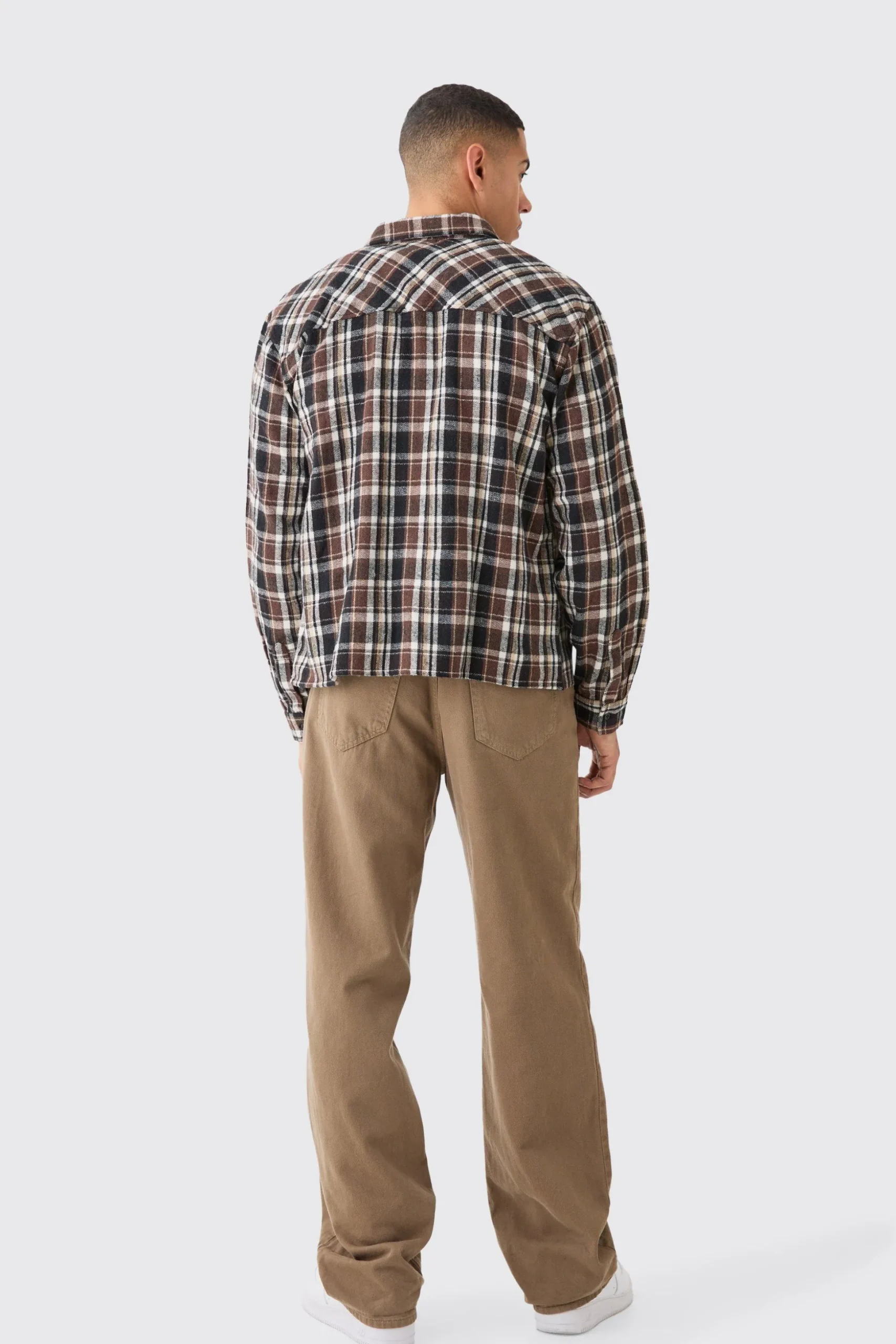 Boxy Pocket Check Shirt | BoohooMAN UK