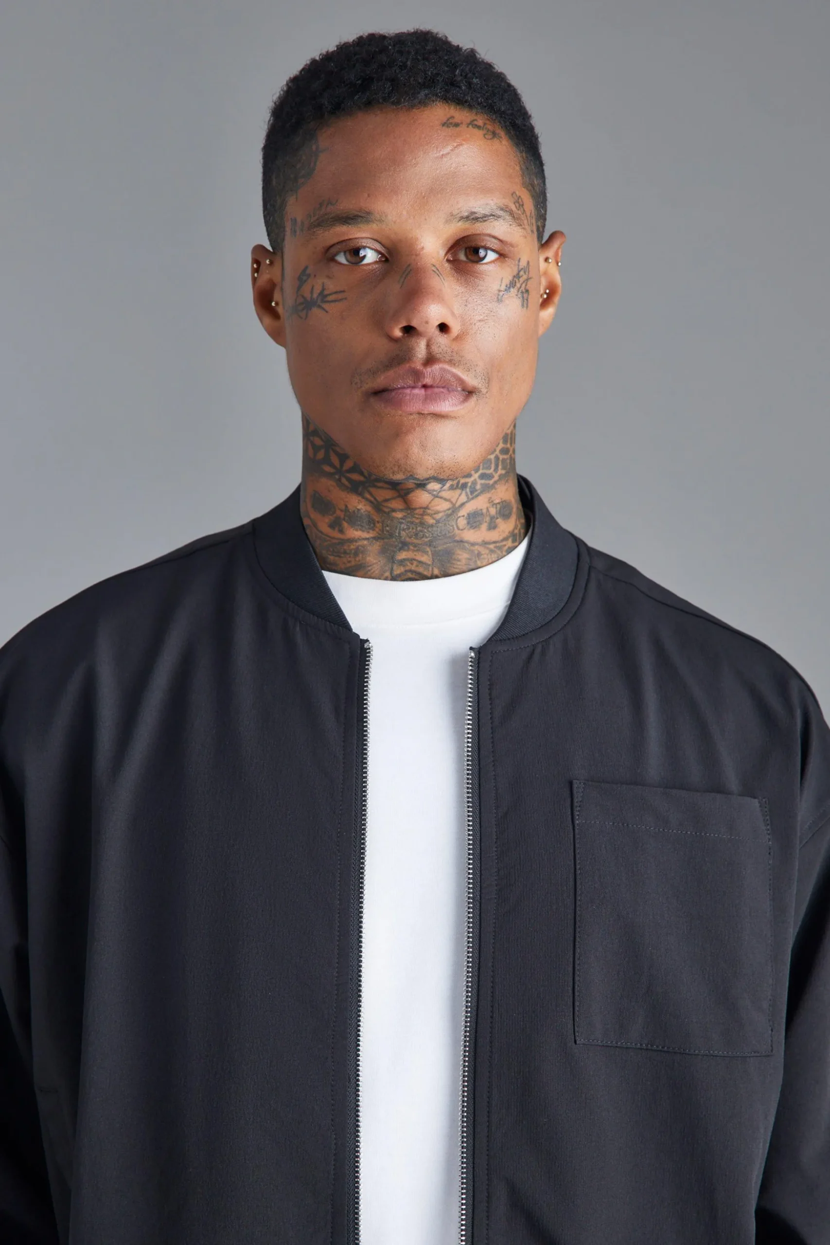 Boxy Technical Stretch Smart Bomber | BoohooMAN UK