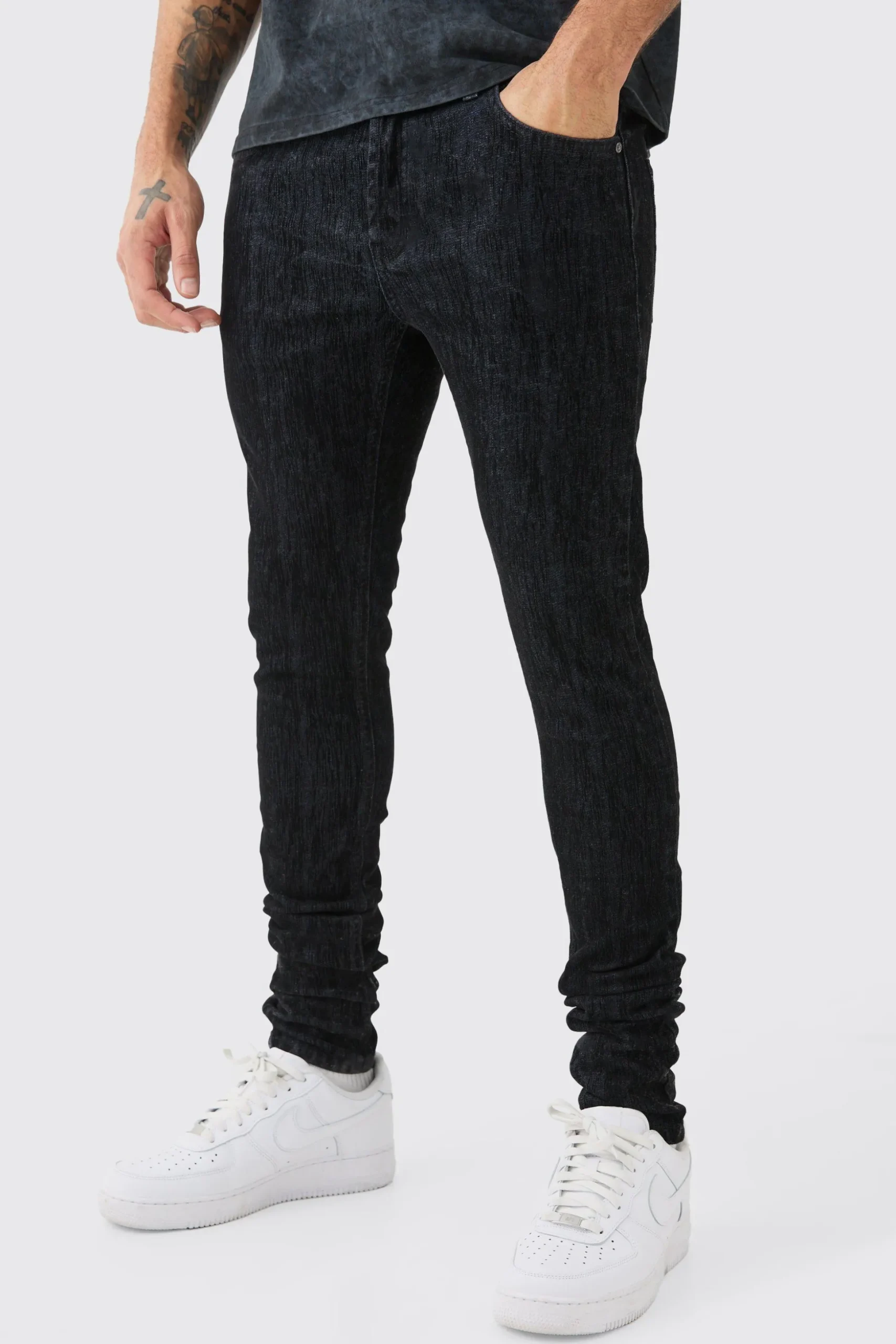 Brushed Denim Jacket And Jeans | BoohooMAN UK