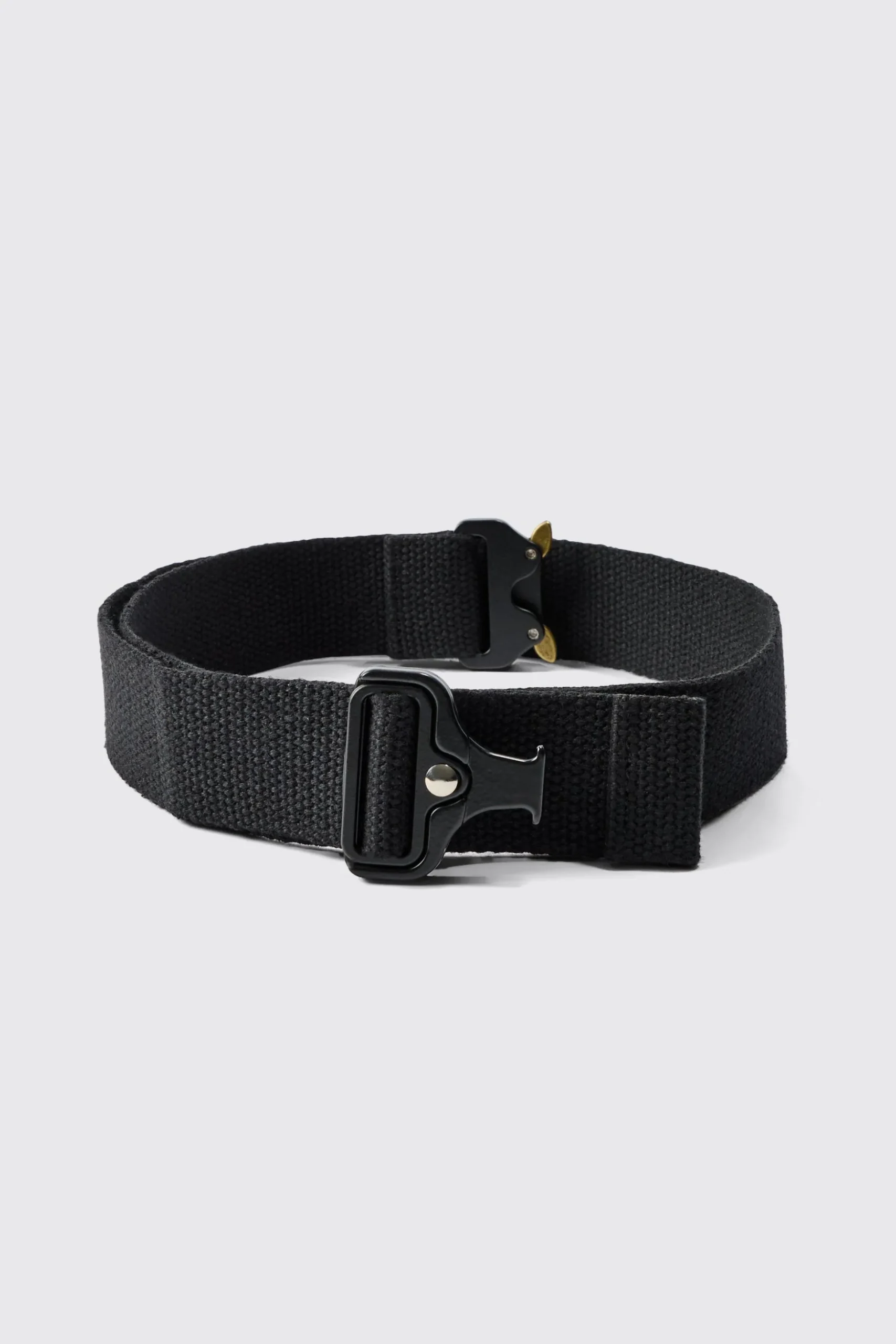 Buckle Detail Belt In Black | BoohooMAN UK