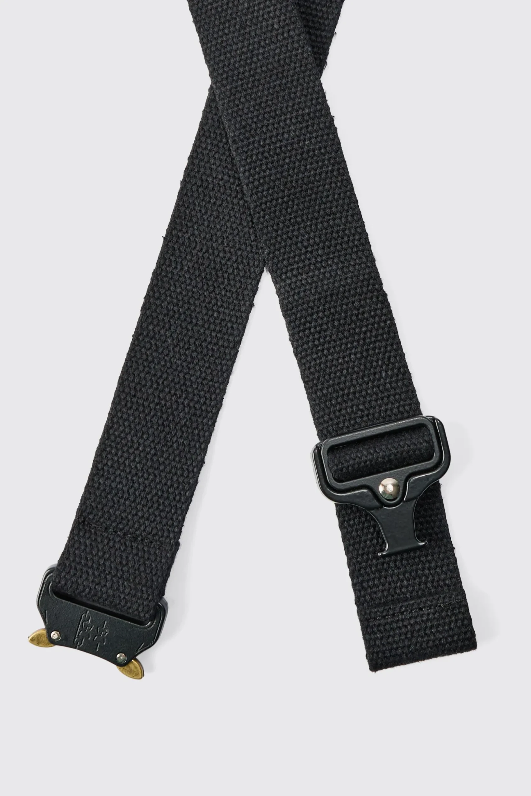 Buckle Detail Belt In Black | BoohooMAN UK