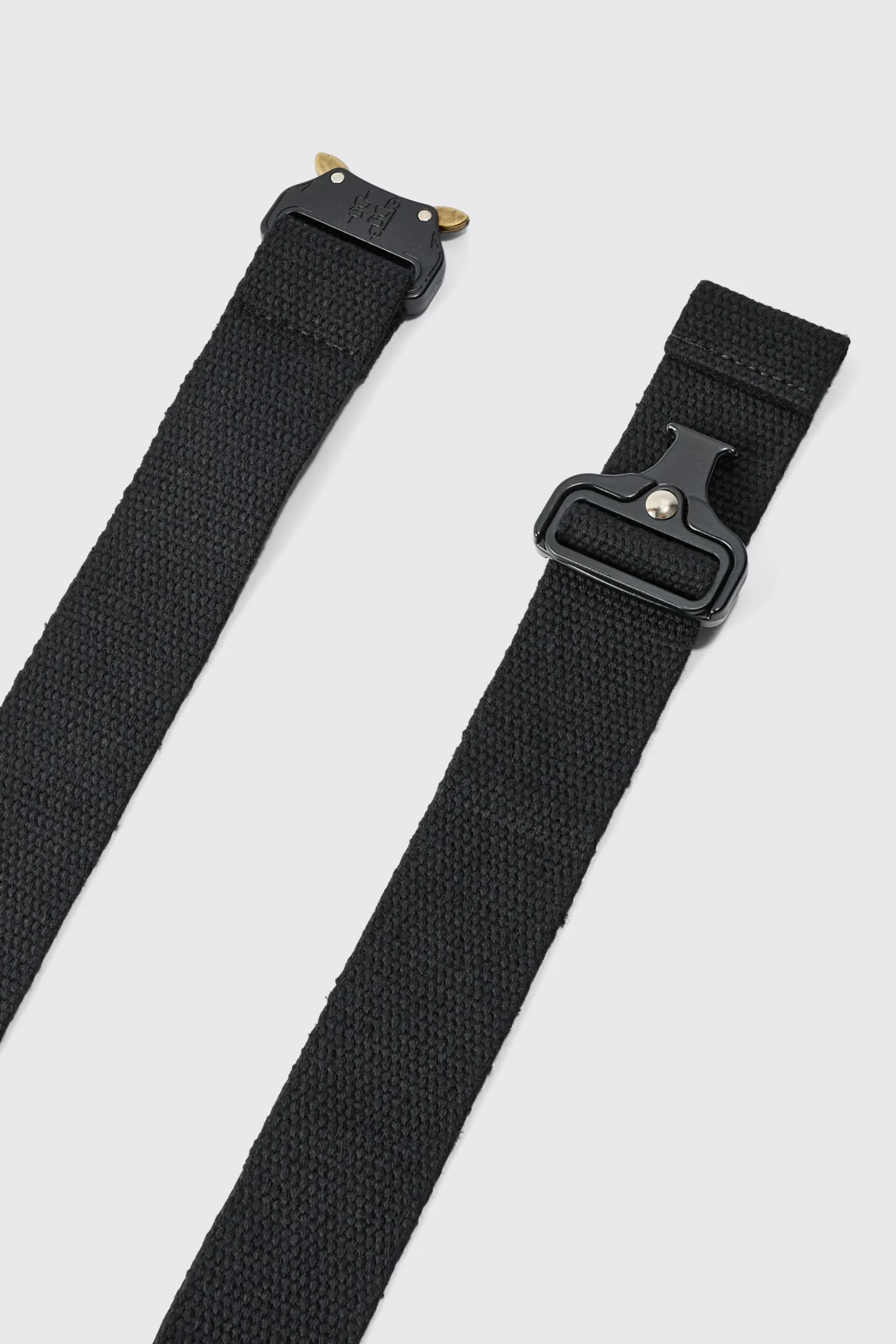 Buckle Detail Belt In Black | BoohooMAN UK